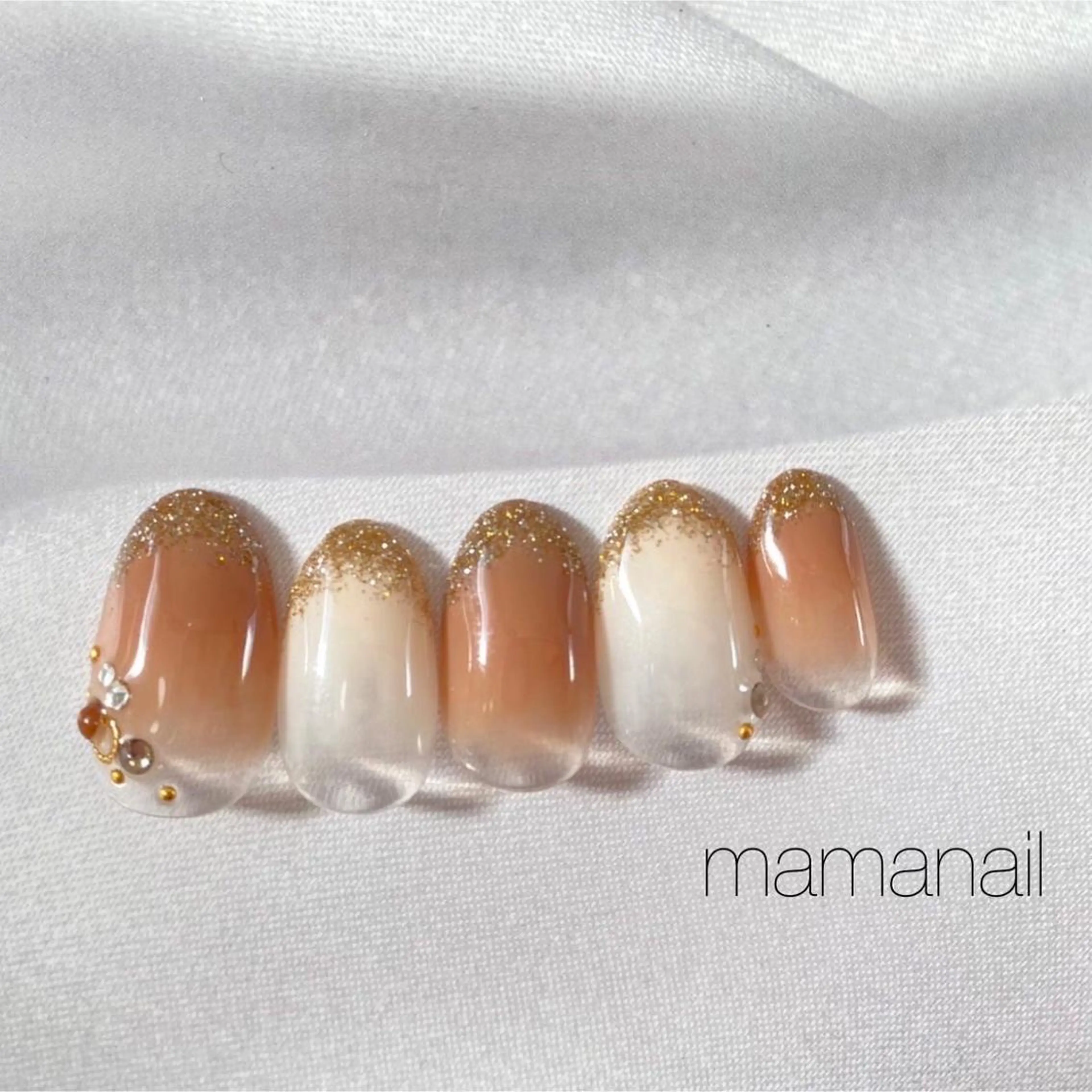 ネイル アートネイル ブルー ジェルネイル ネイルサロン mama nailのネイルデザイン