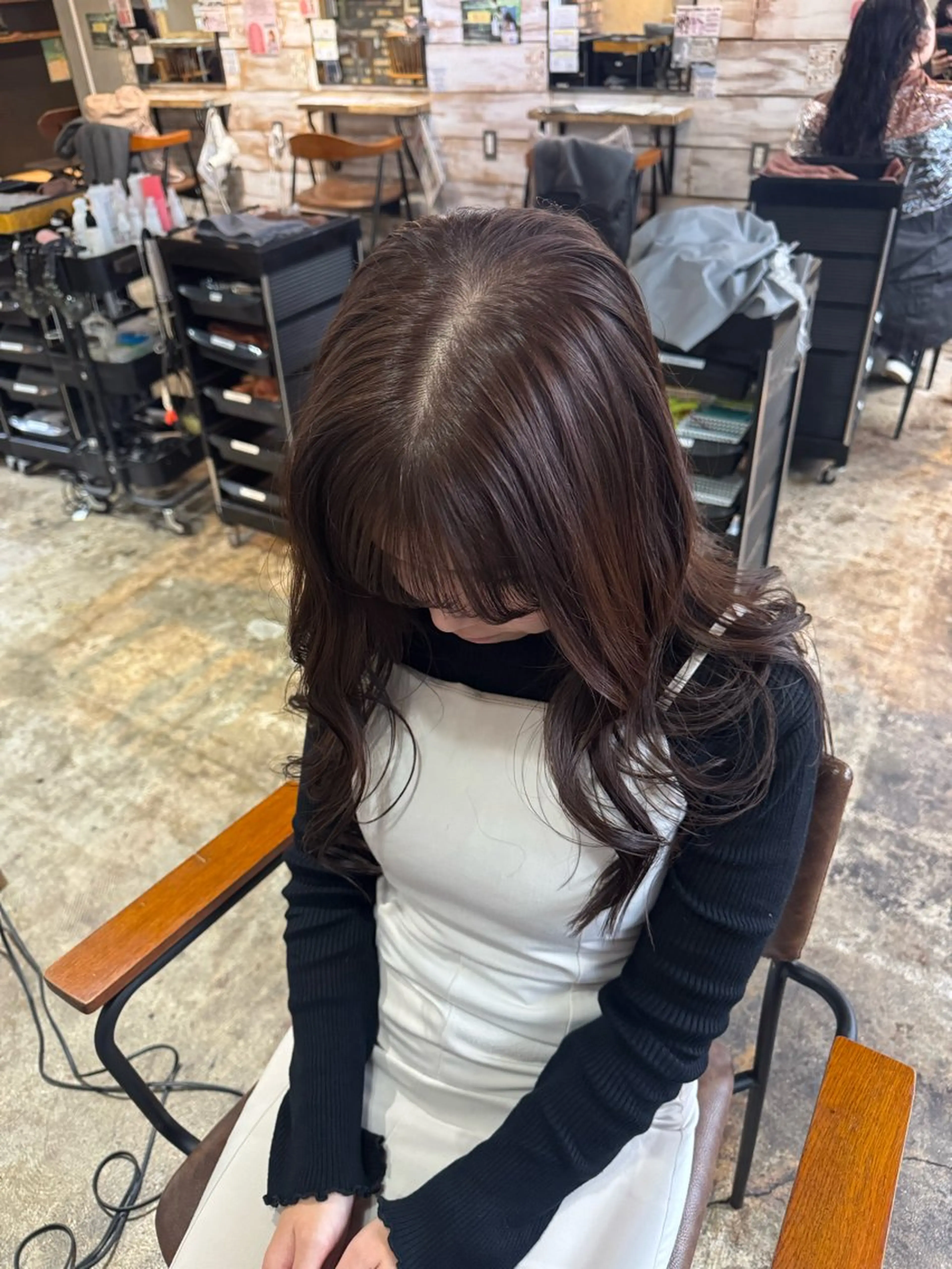 ロング カラー カット ヘアカラー クキノケイカ /暖色カラーのヘアスタイル