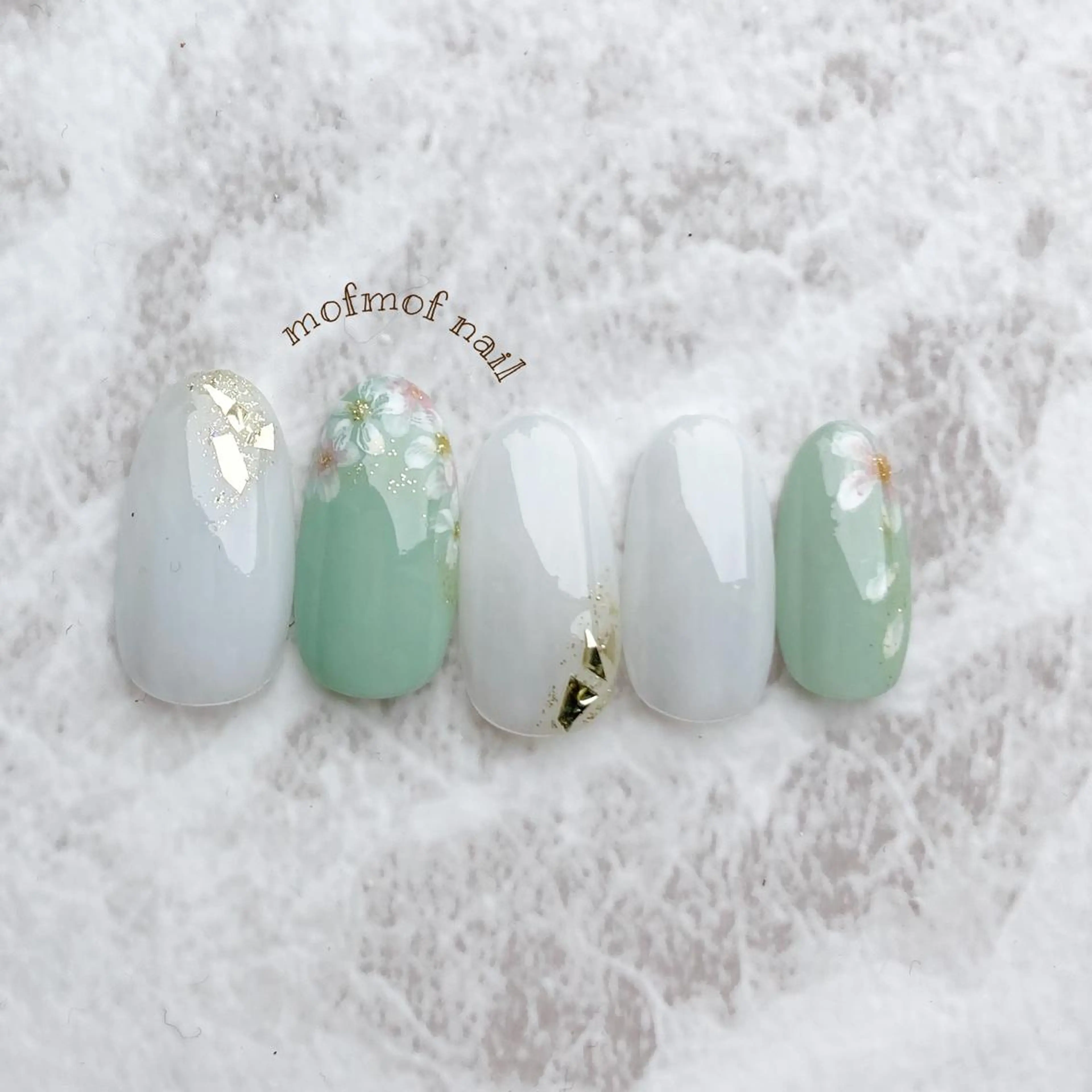 ネイル フラワーネイル ジェルネイル パラジェル 春ネイル ハンドネイル mofmofnail 🌿shimizuのネイルデザイン