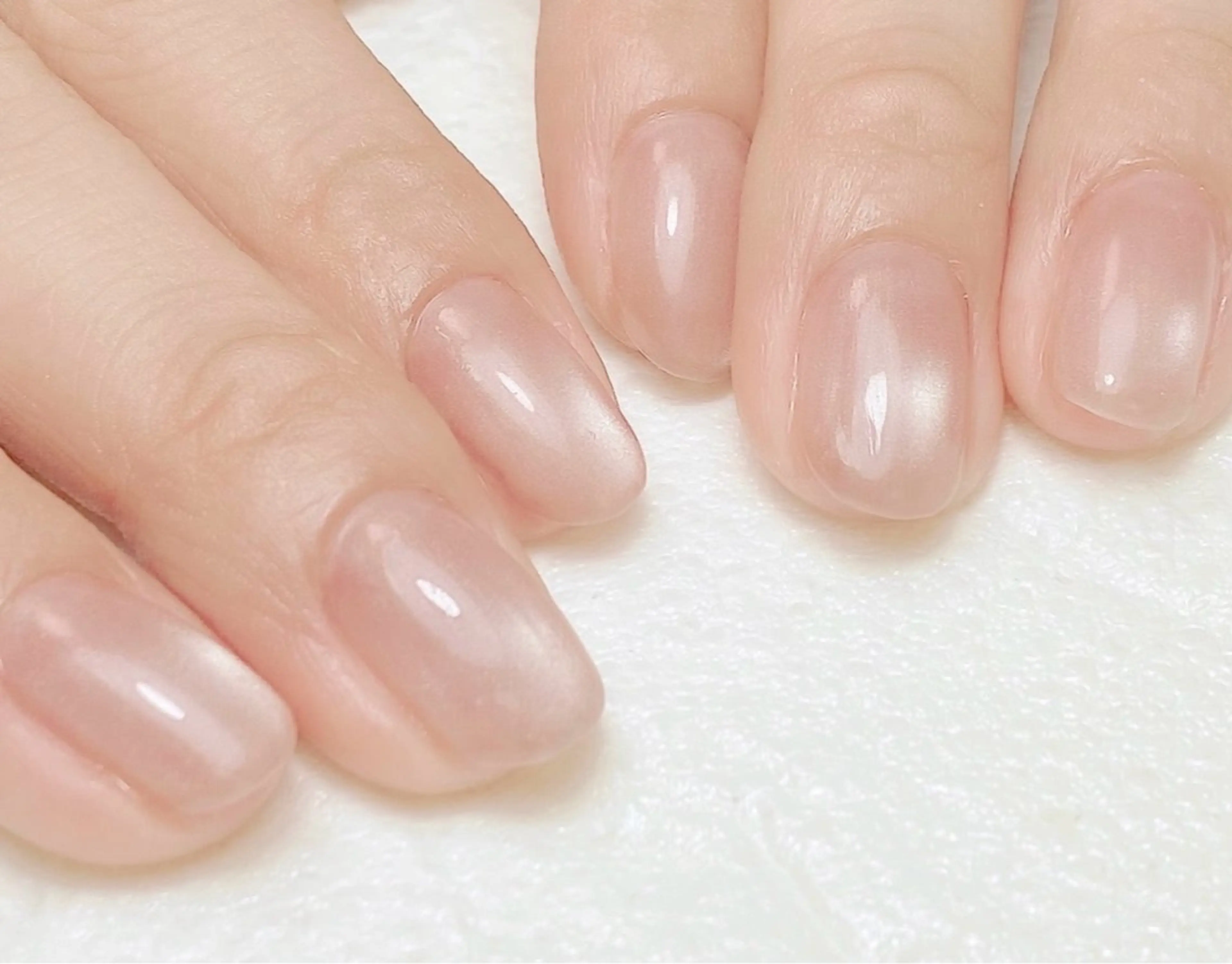 ネイル 氷ネイル・うるうるネイル マグネットネイル ビー玉ネイル ピンク シンプルネイル ハンドネイル Nail Salon K 🧸美爪育成のネイルデザイン