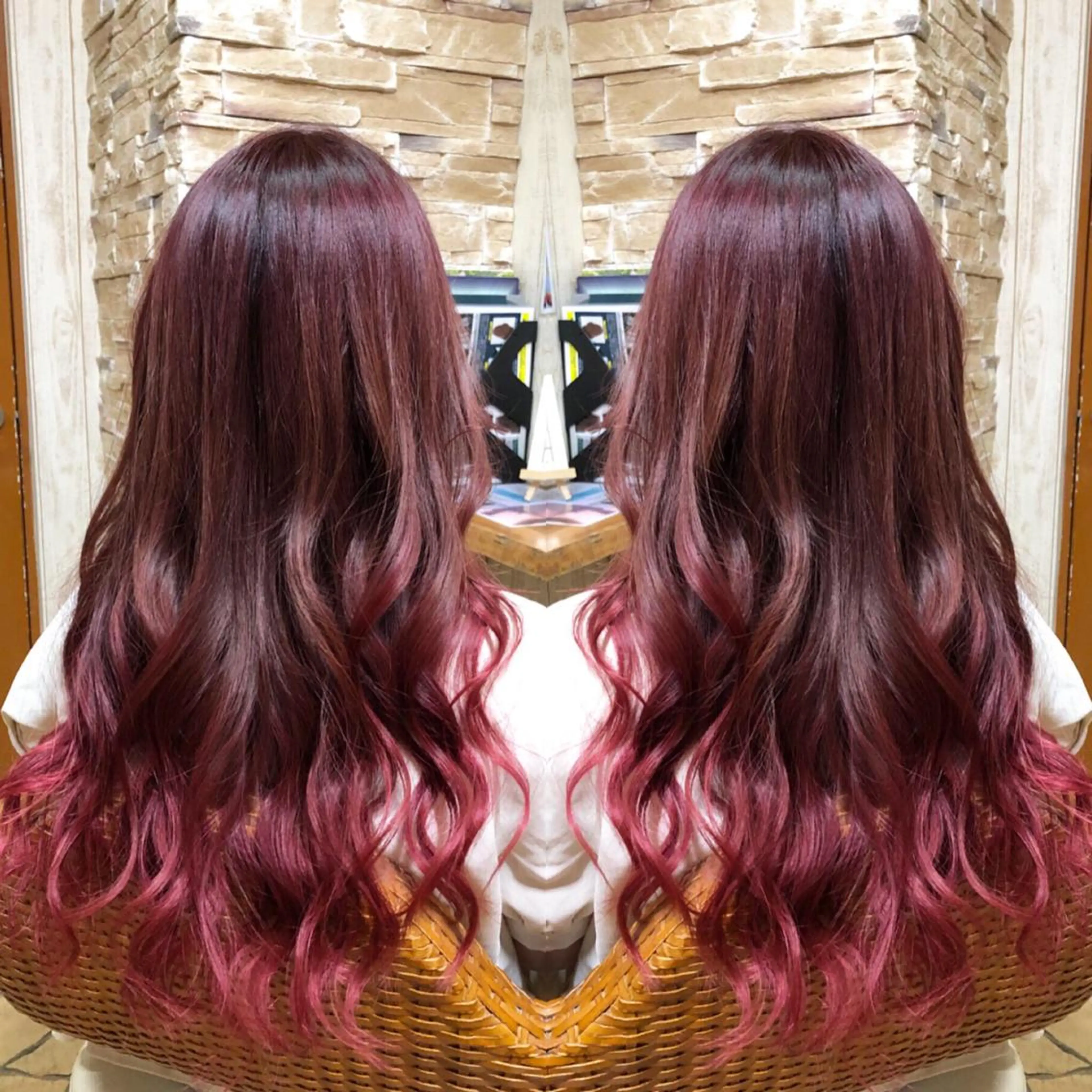 ロング カラー kr2s アメ村のヘアスタイル