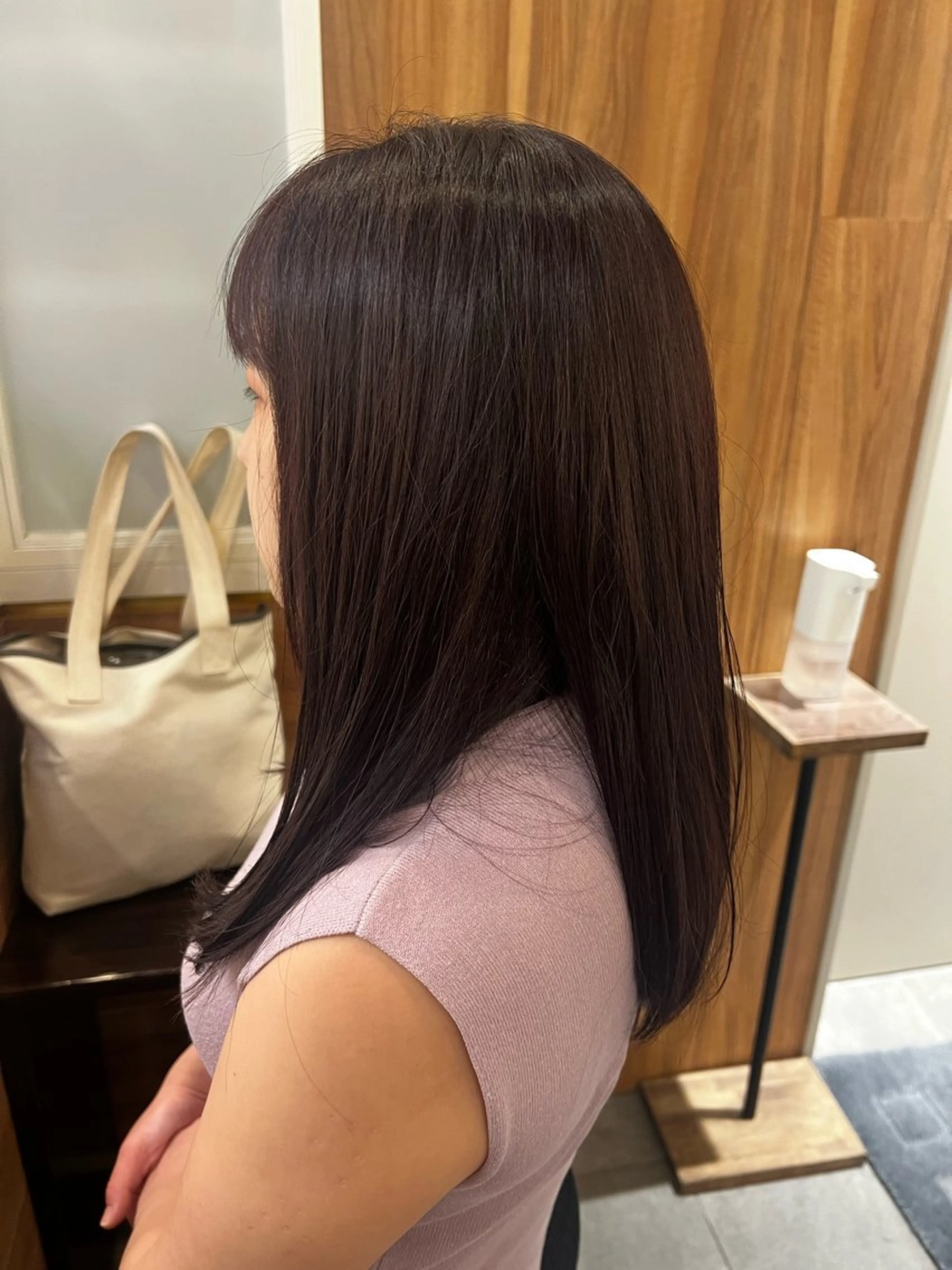 セミロング カラー パープルカラー ストレートパーマ🦢 ユメのヘアスタイル