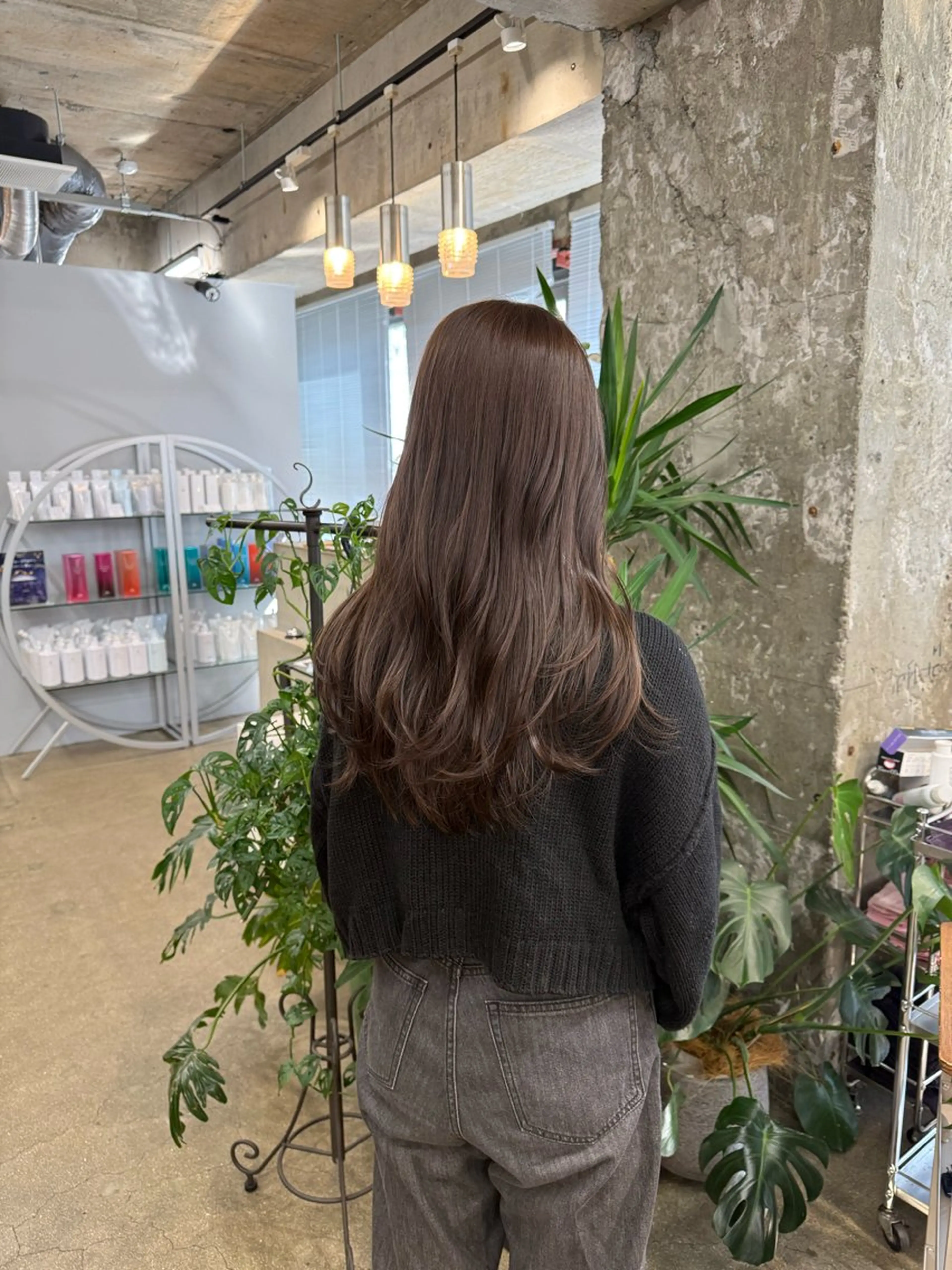 ロング カラー グレージュ 髪質改善 レイヤーカット 縮毛矯正 カット ヘアカラー 縮毛矯正 トリートメント 髪質改善/縮毛矯正/ 超高濃度水素ケアのヘアスタイル