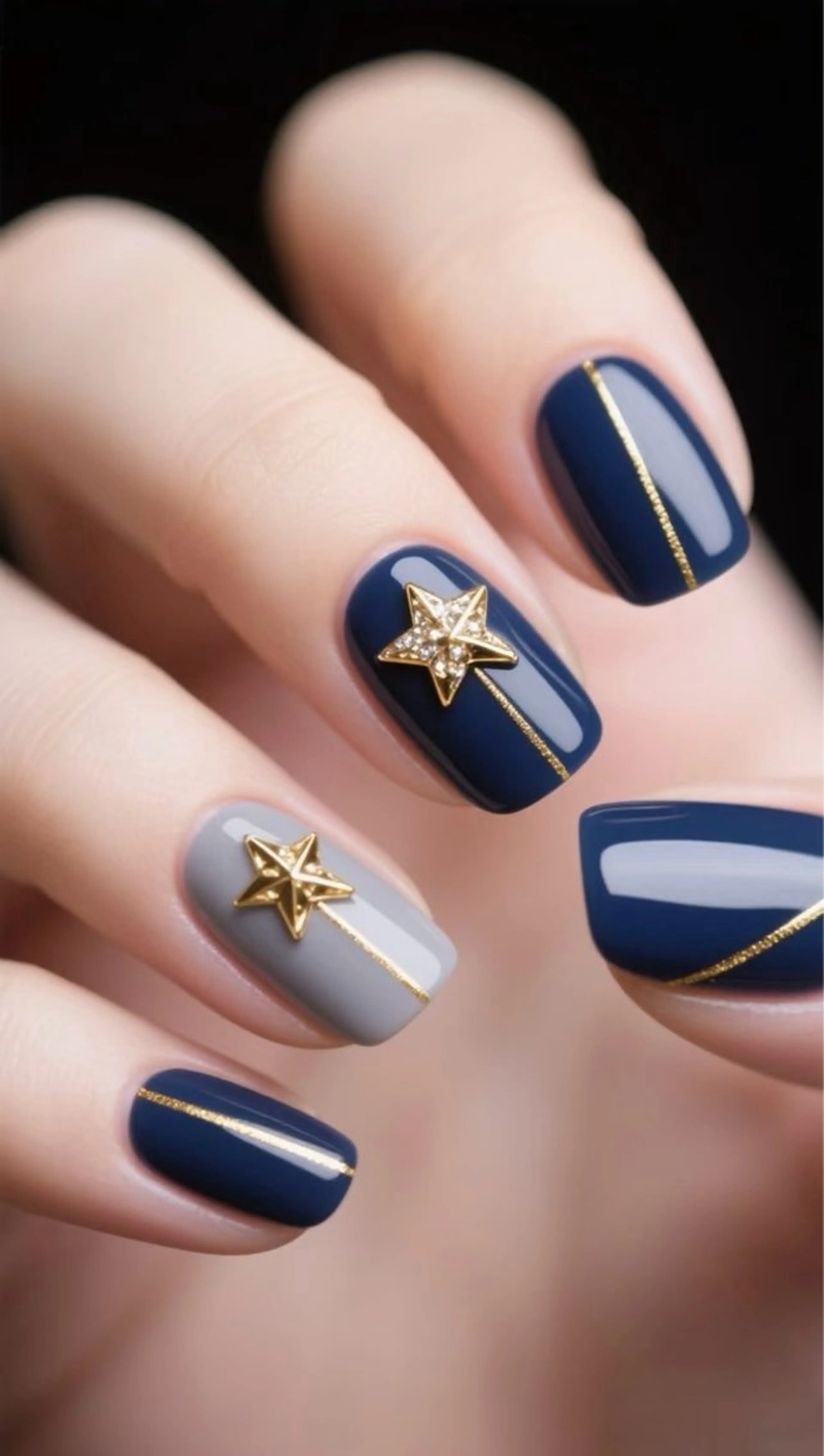 ネイル ハンドネイル H3 Nail Tsuki🦋💙のネイルデザイン