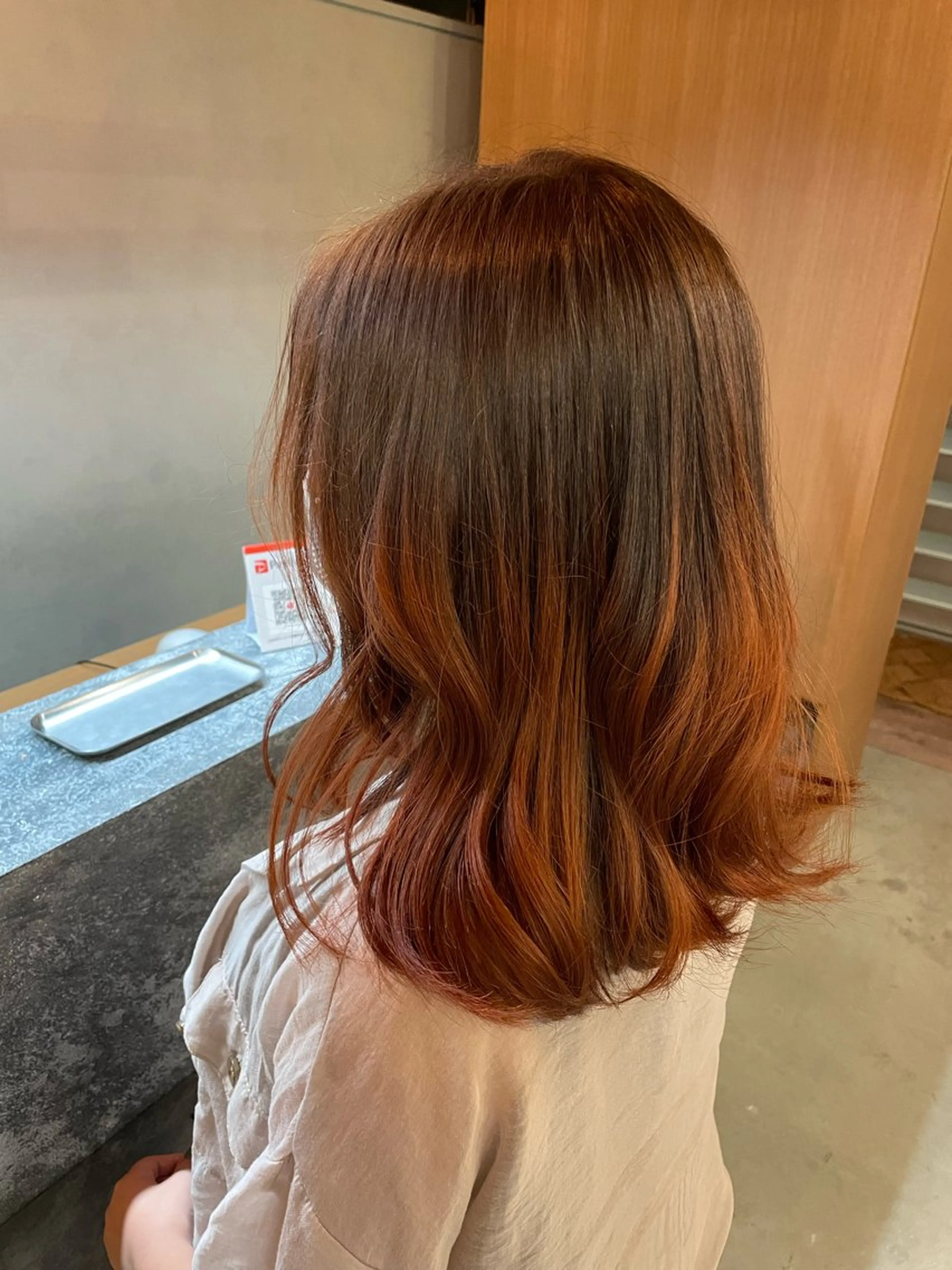 ロング カラー オレンジ Hair ruup Rell所属・デザインカラー/スパ 竹西 成美のヘアスタイル