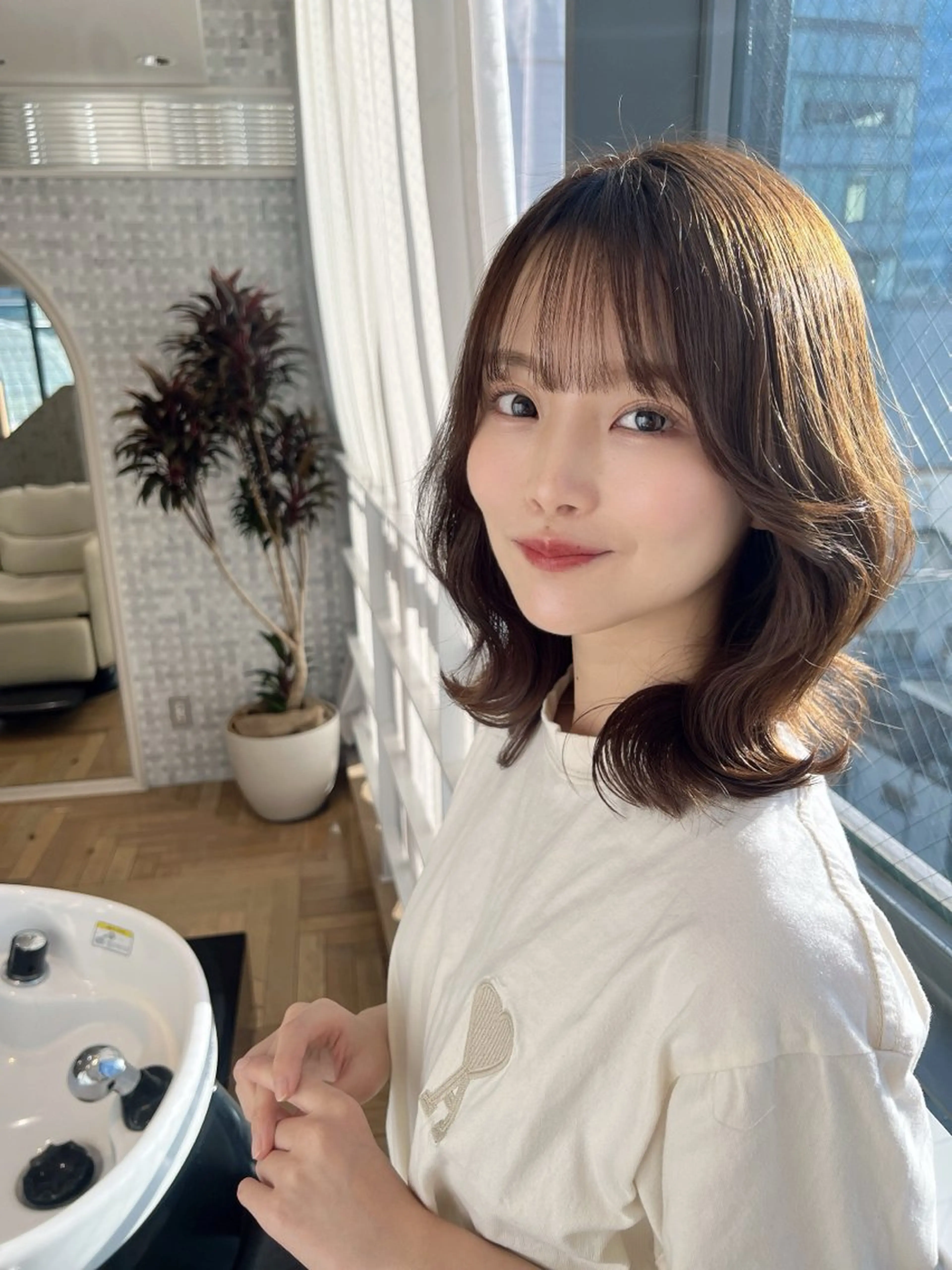 ミディアム 撮影カットモデル募集 前髪、顔周り/徳永のヘアスタイル