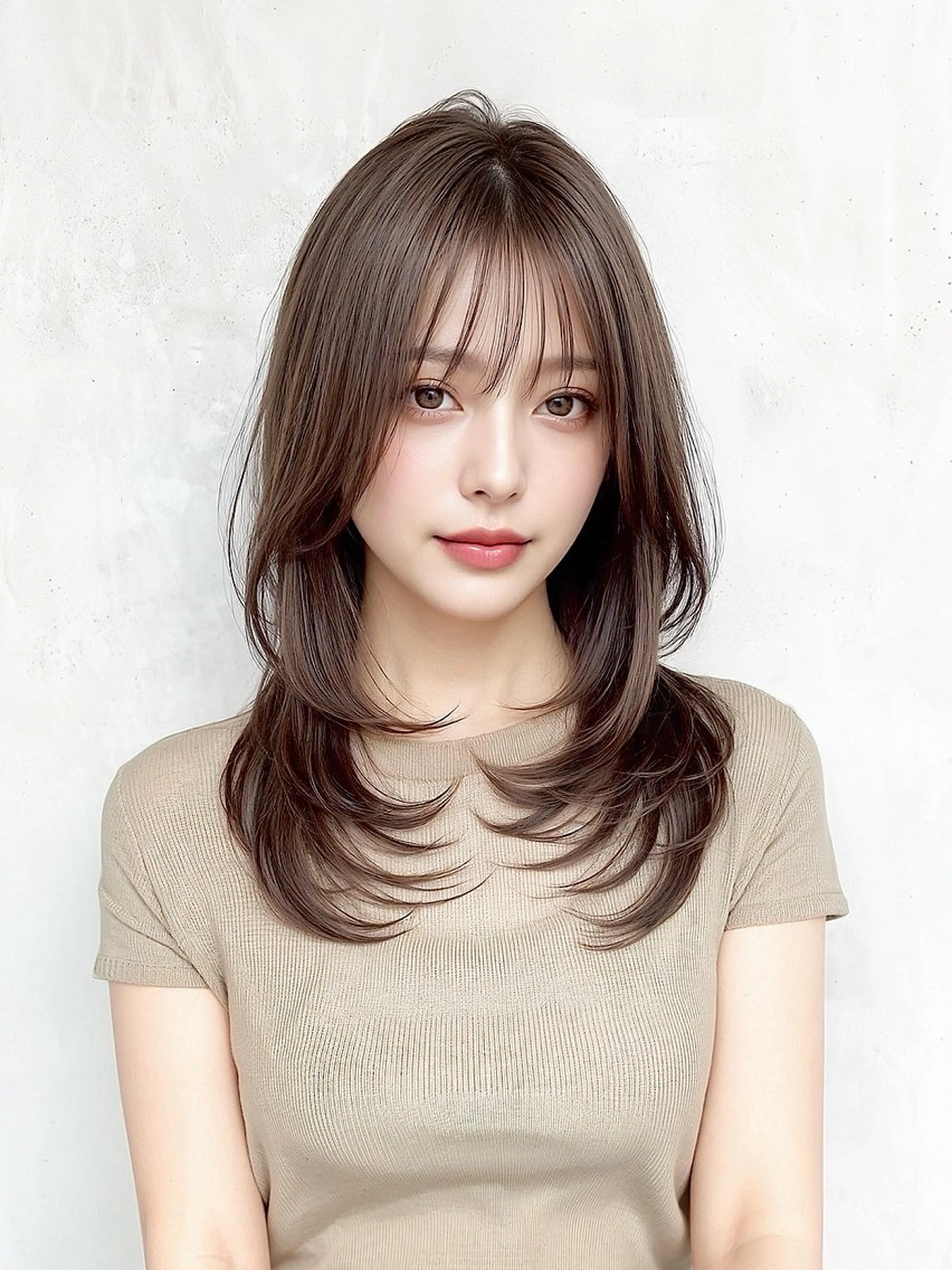 ミディアム カット ヘアカラー 縮毛矯正 トリートメント 髪質改善縮毛矯正🫧 村上蒼生のヘアスタイル