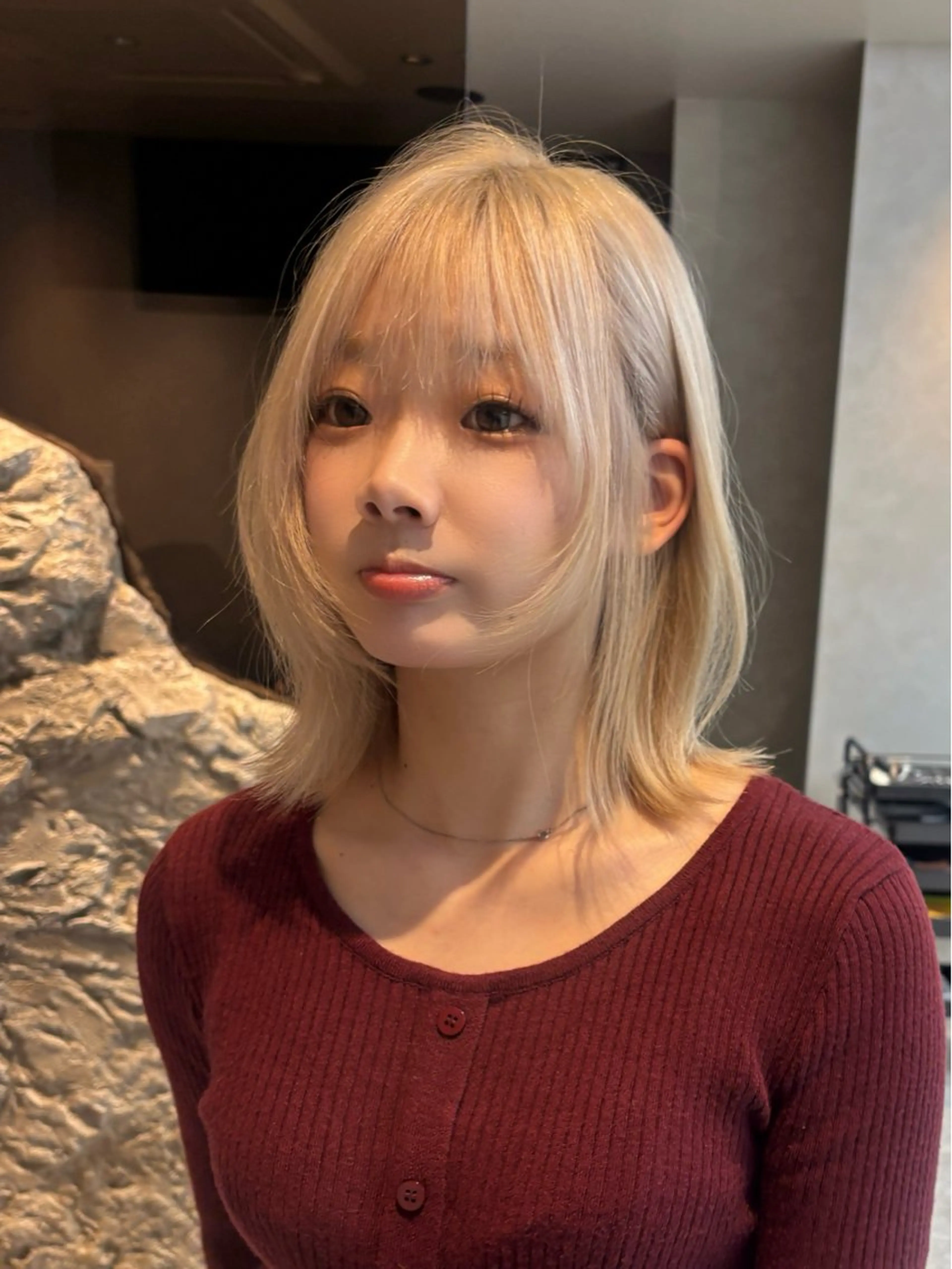 ミディアム カラー ヘアカラー トリートメント Aster れおんのヘアスタイル