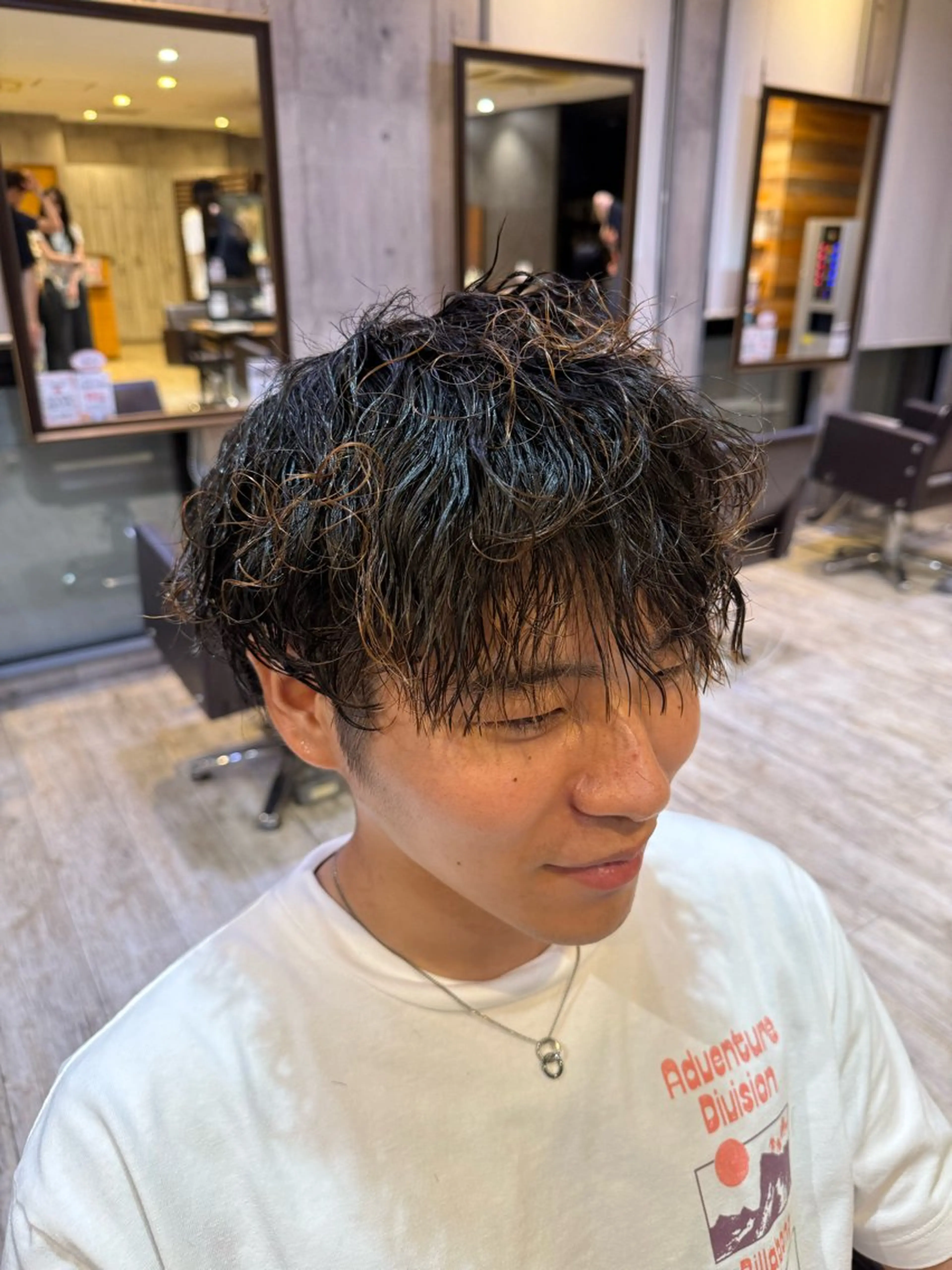 パーマ メンズ メンズパーマ 波巻きパーマ 梨ア./大阪/梅田 /似合わせカットのヘアスタイル