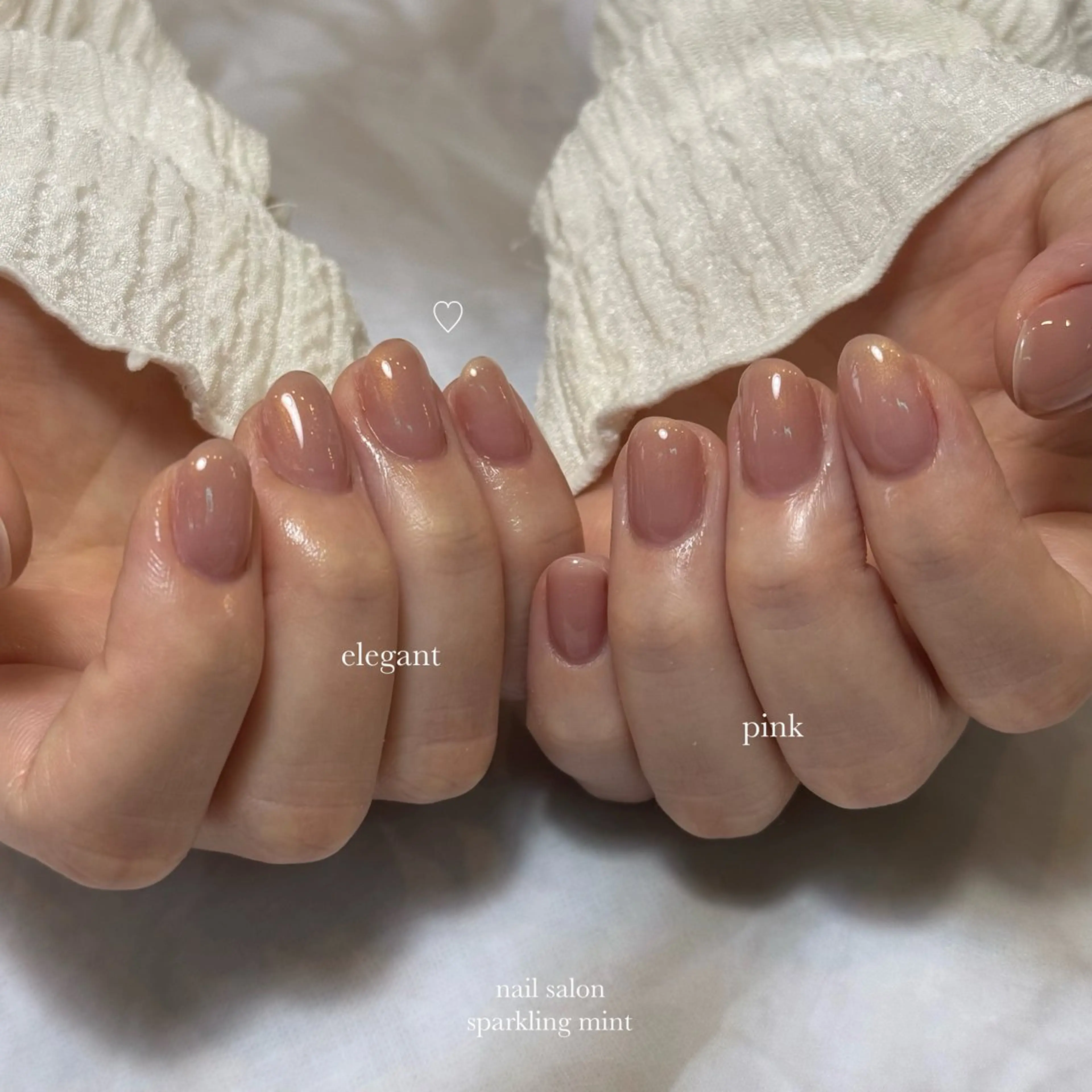 ネイル ラメ(グリッター) ピンク ピンクベージュ sparkling mint【スパークリングミント】所属・natsuki 🎀💎モデル様募集のネイルデザイン