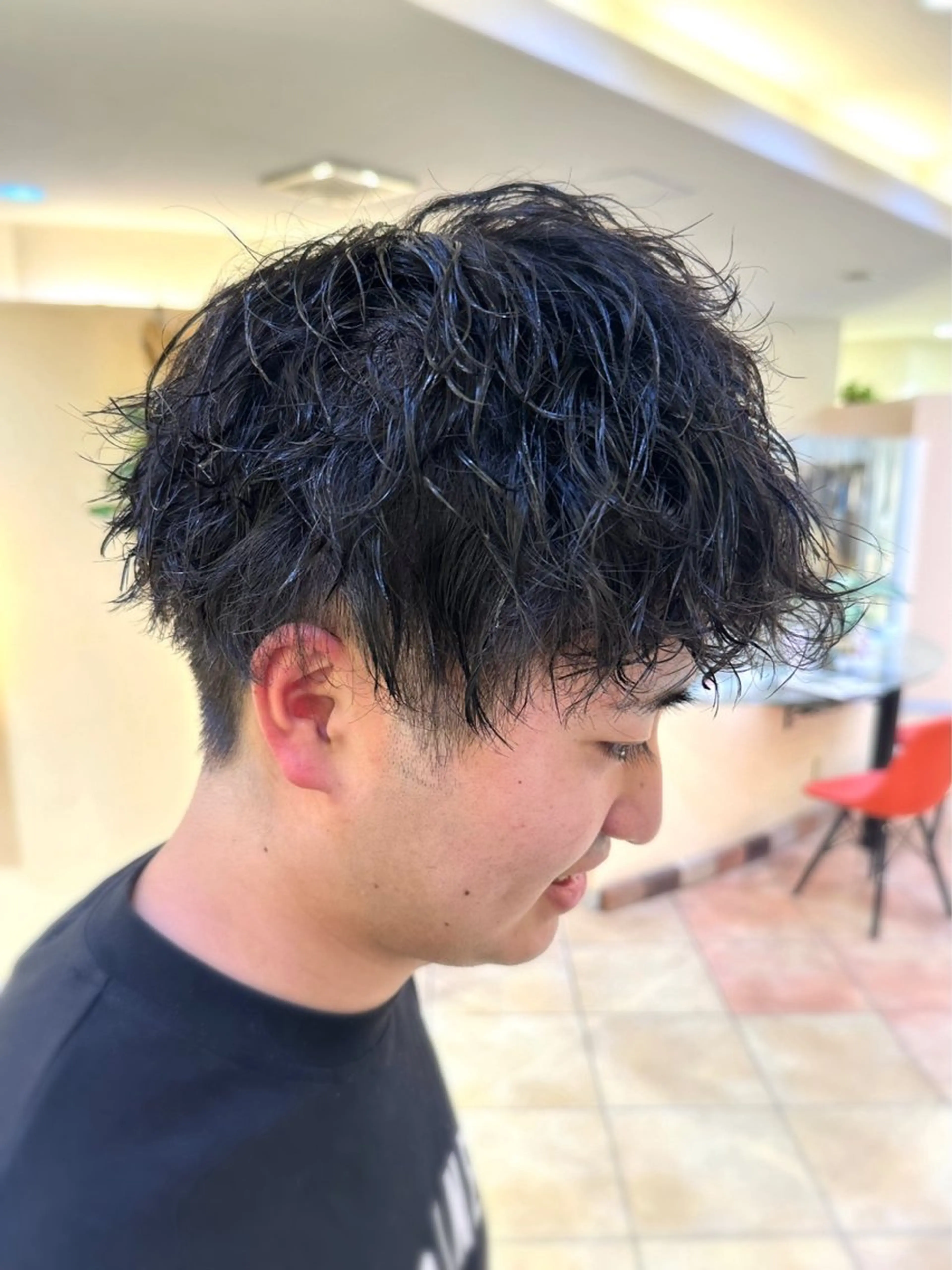 ショート パーマ メンズ マッシュ カット パーマ デザインレイヤー💗 木村実樹のヘアスタイル