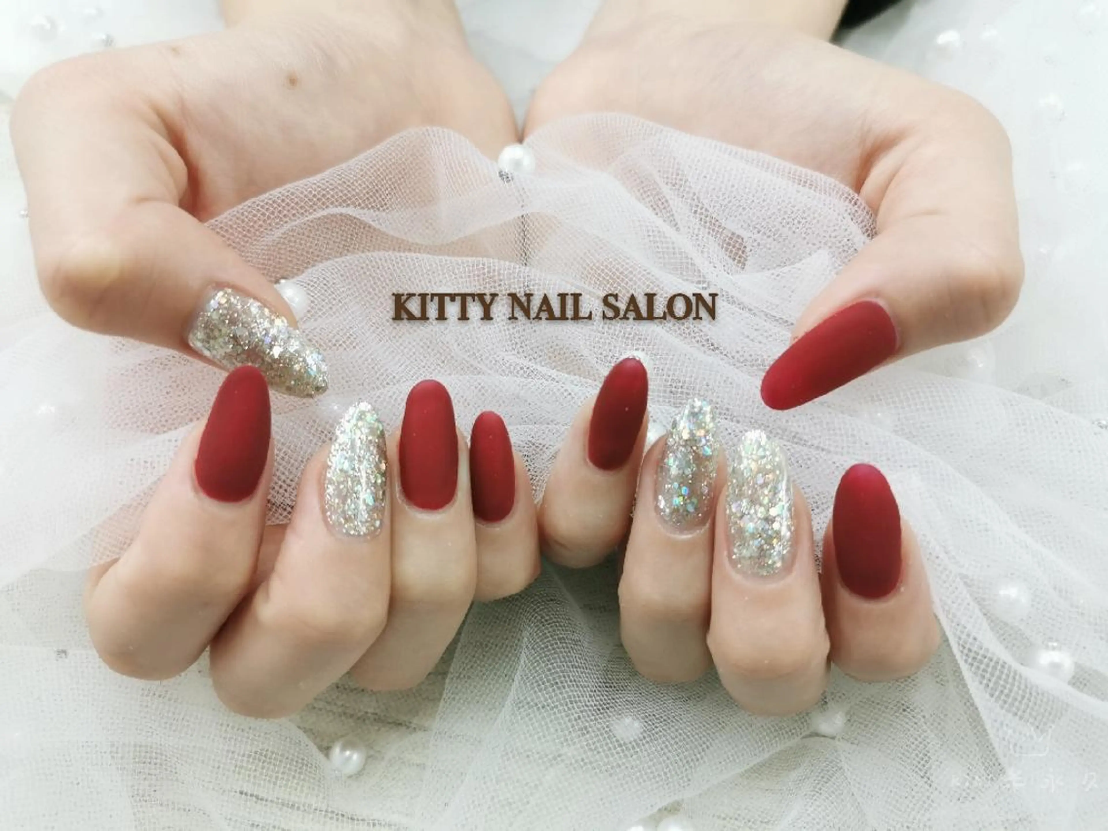 ネイル マットネイル ハンドネイル kitty nail salonのネイルデザイン