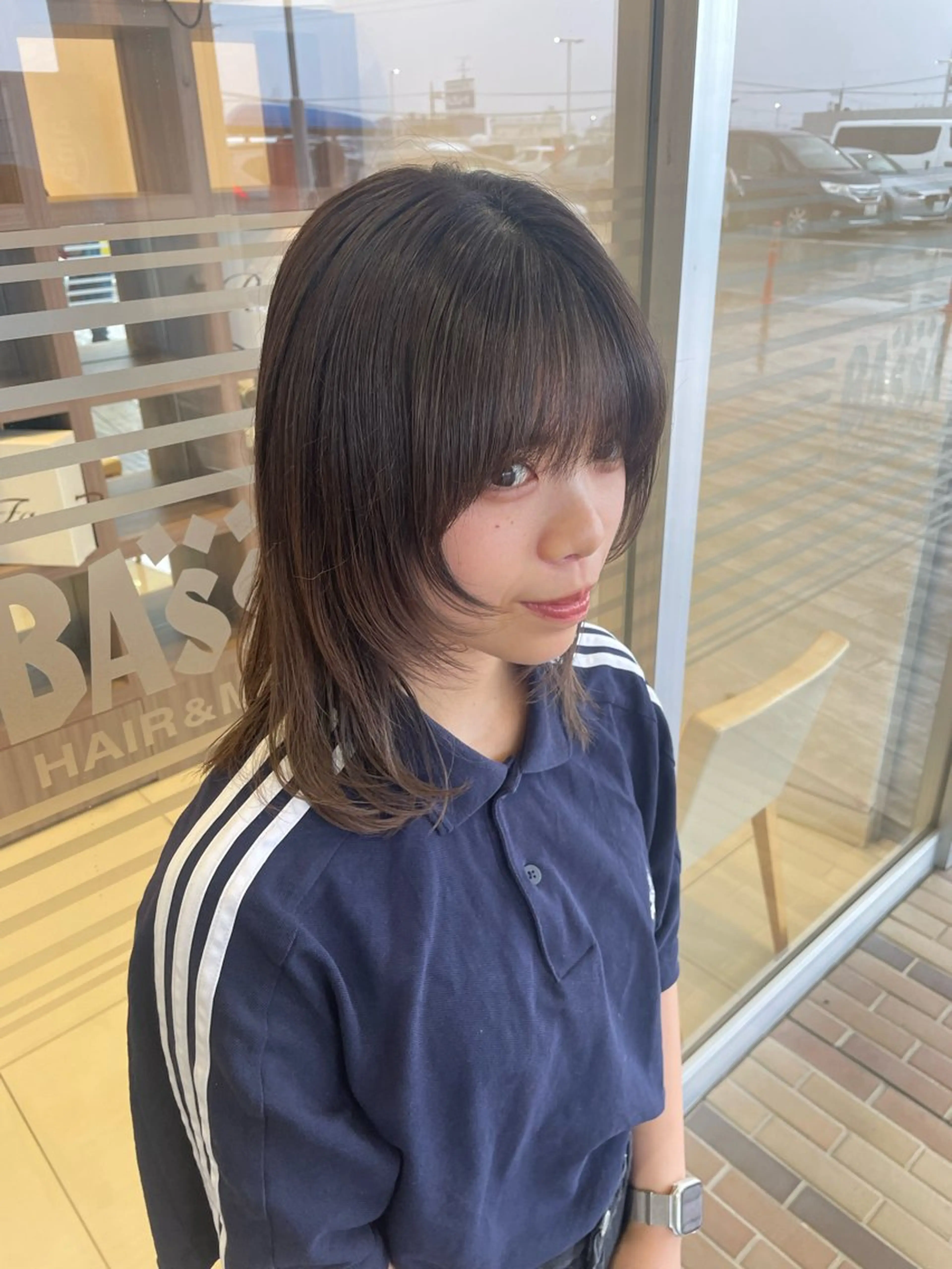 セミロング 顔まわりレイヤー 顔周りカット 韓国風ヘア レイヤーカット まとまりの良い髪に✨ AOI🩷のヘアスタイル