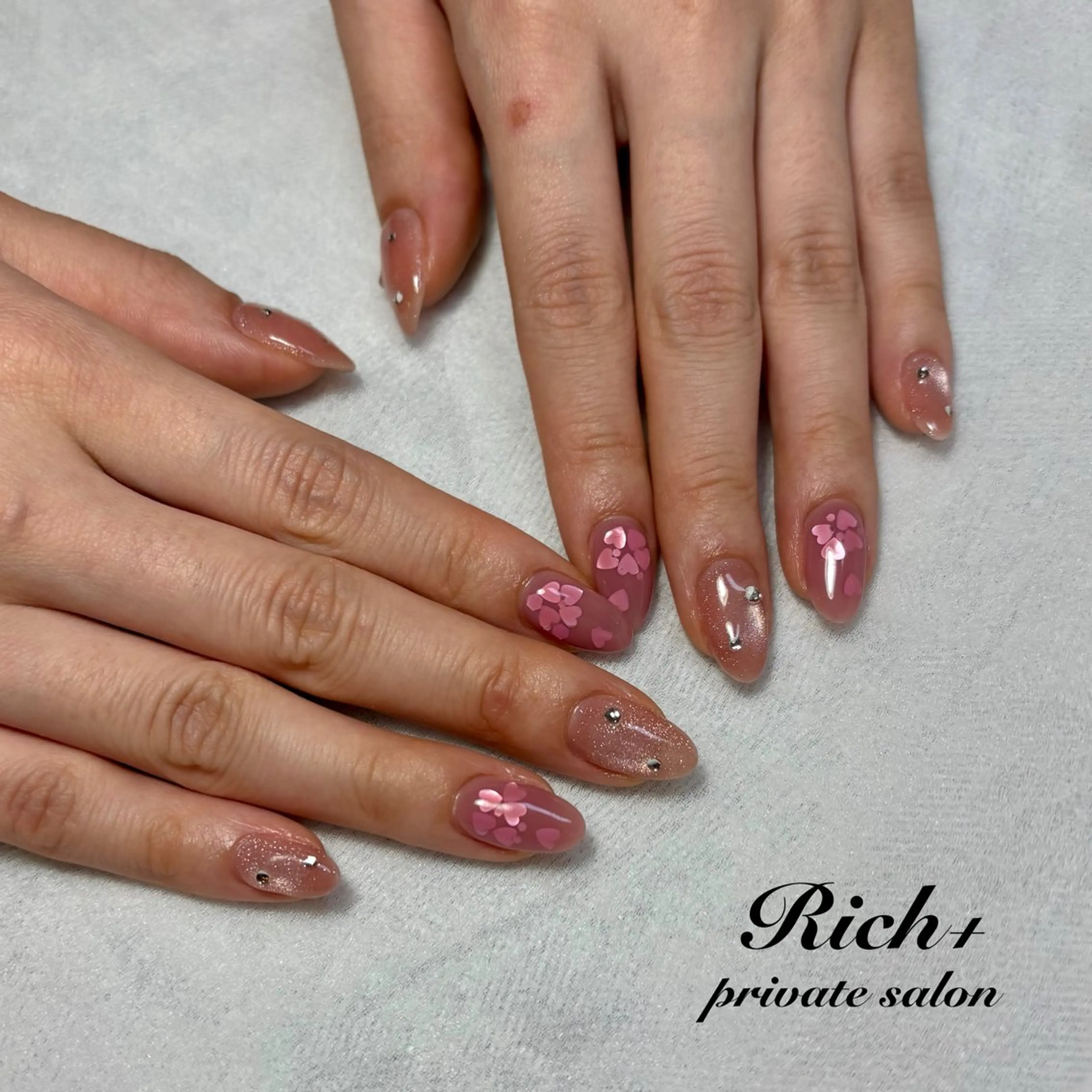 ネイル ハート ハンドネイル Rich+nail Mayuのネイルデザイン