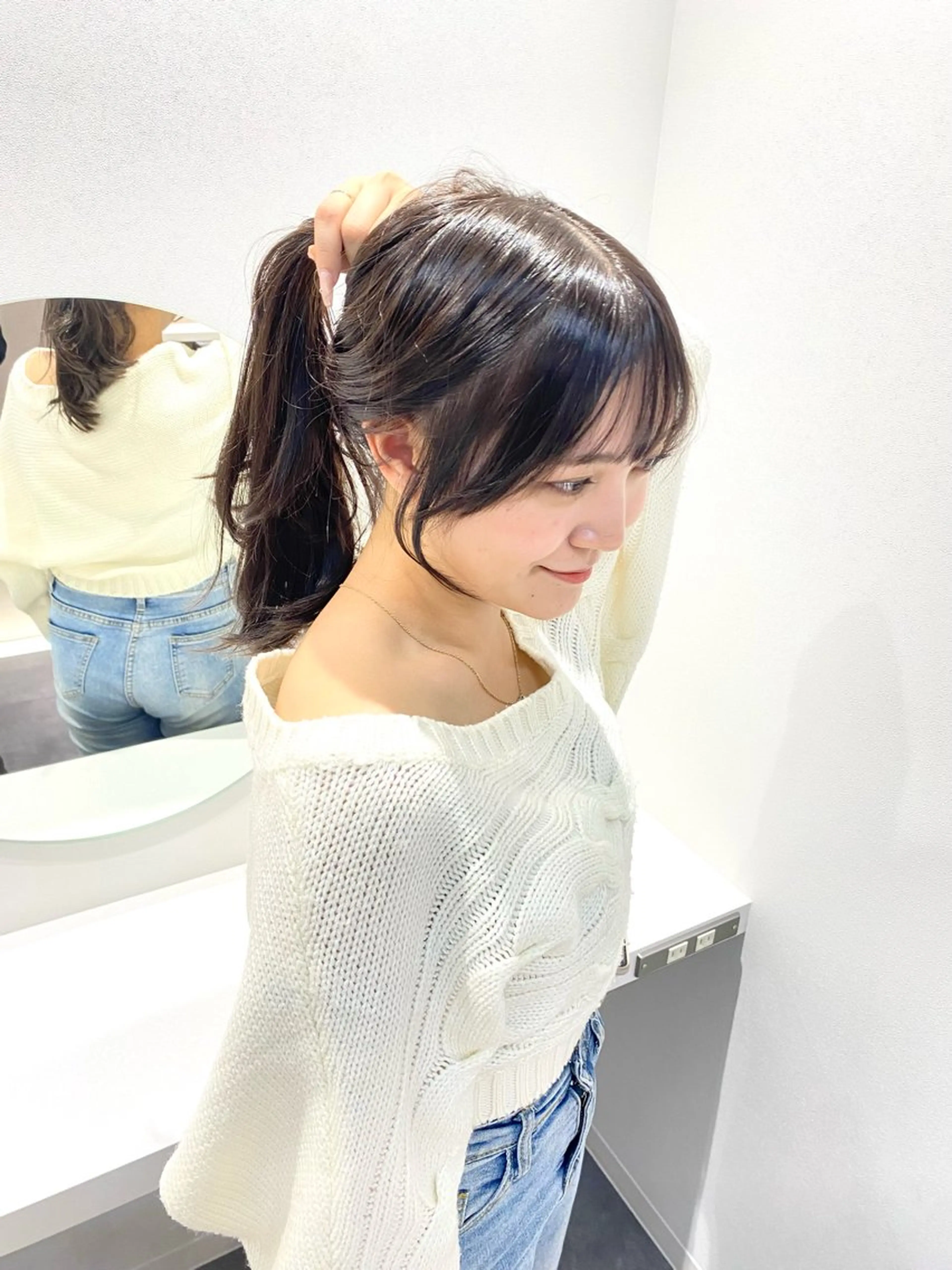 ミディアム カラー カット ヘアカラー トリートメント 髪質改善水素TR× レイヤーカット/熊澤のヘアスタイル