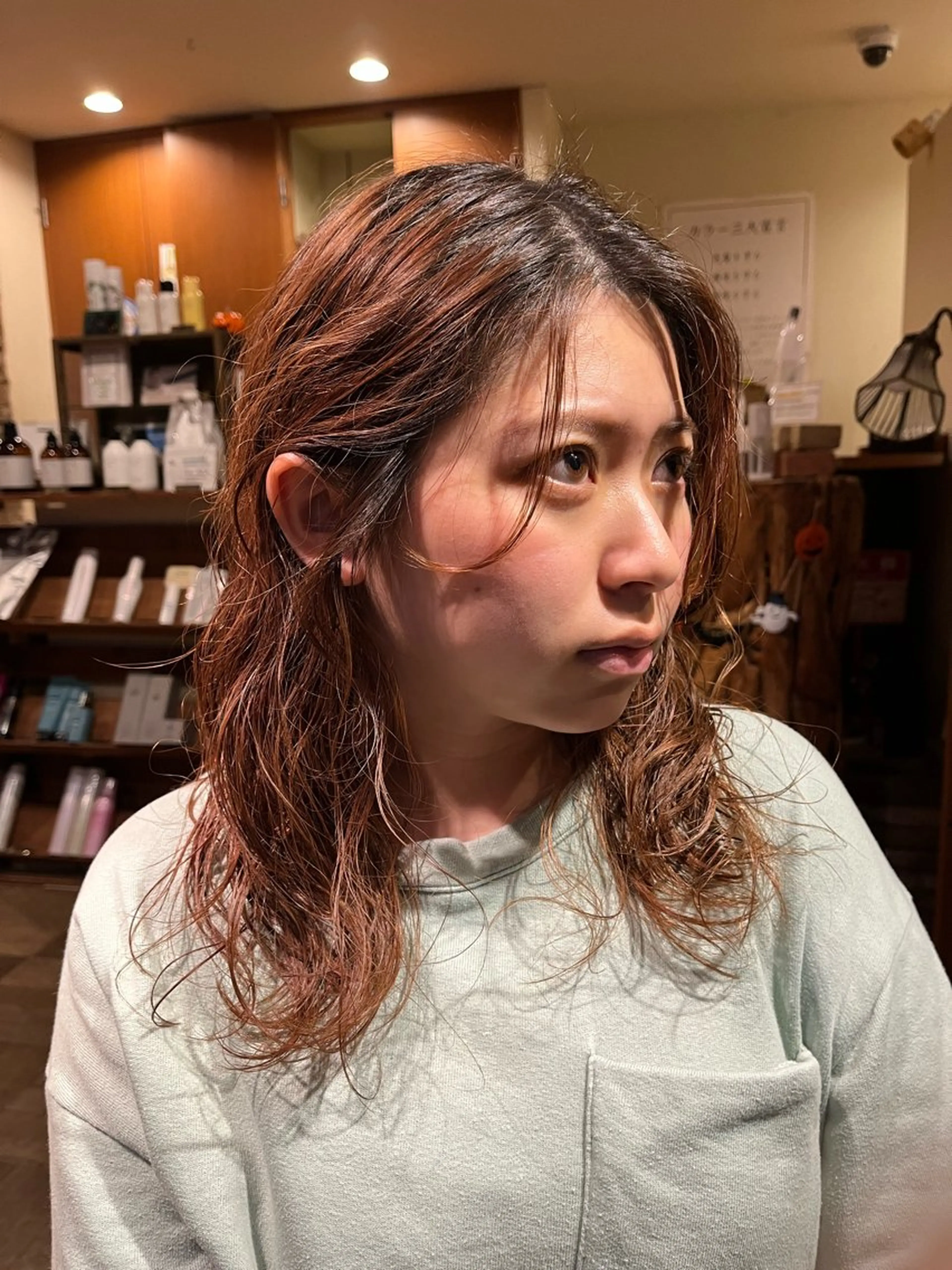 セミロング パーマ セミロングパーマ たおさき/レイヤー /似合わせショートのヘアスタイル