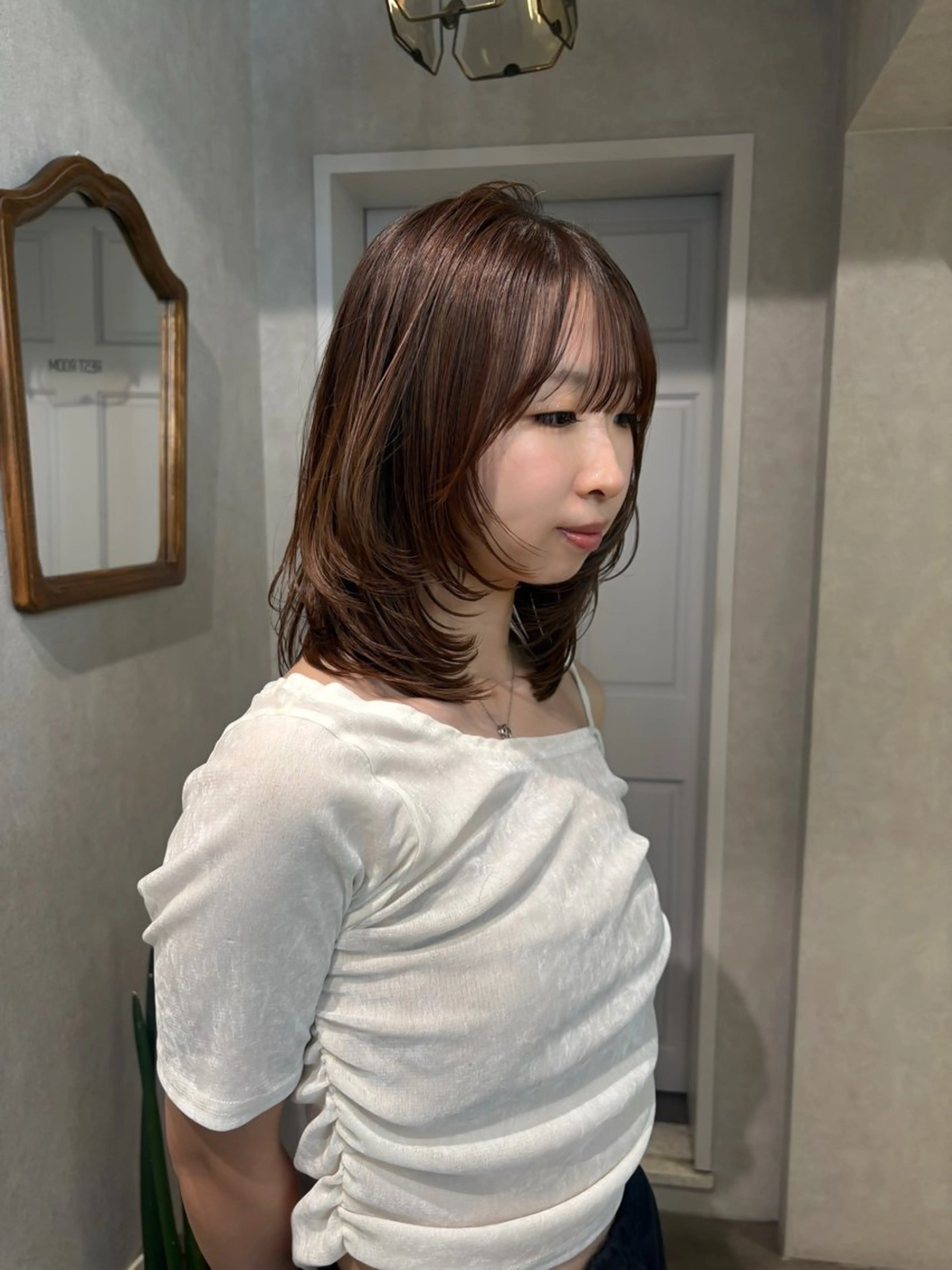 ミディアム 学生 レイヤーカット カット 海外レイヤー/ 輝保🤍✨のヘアスタイル