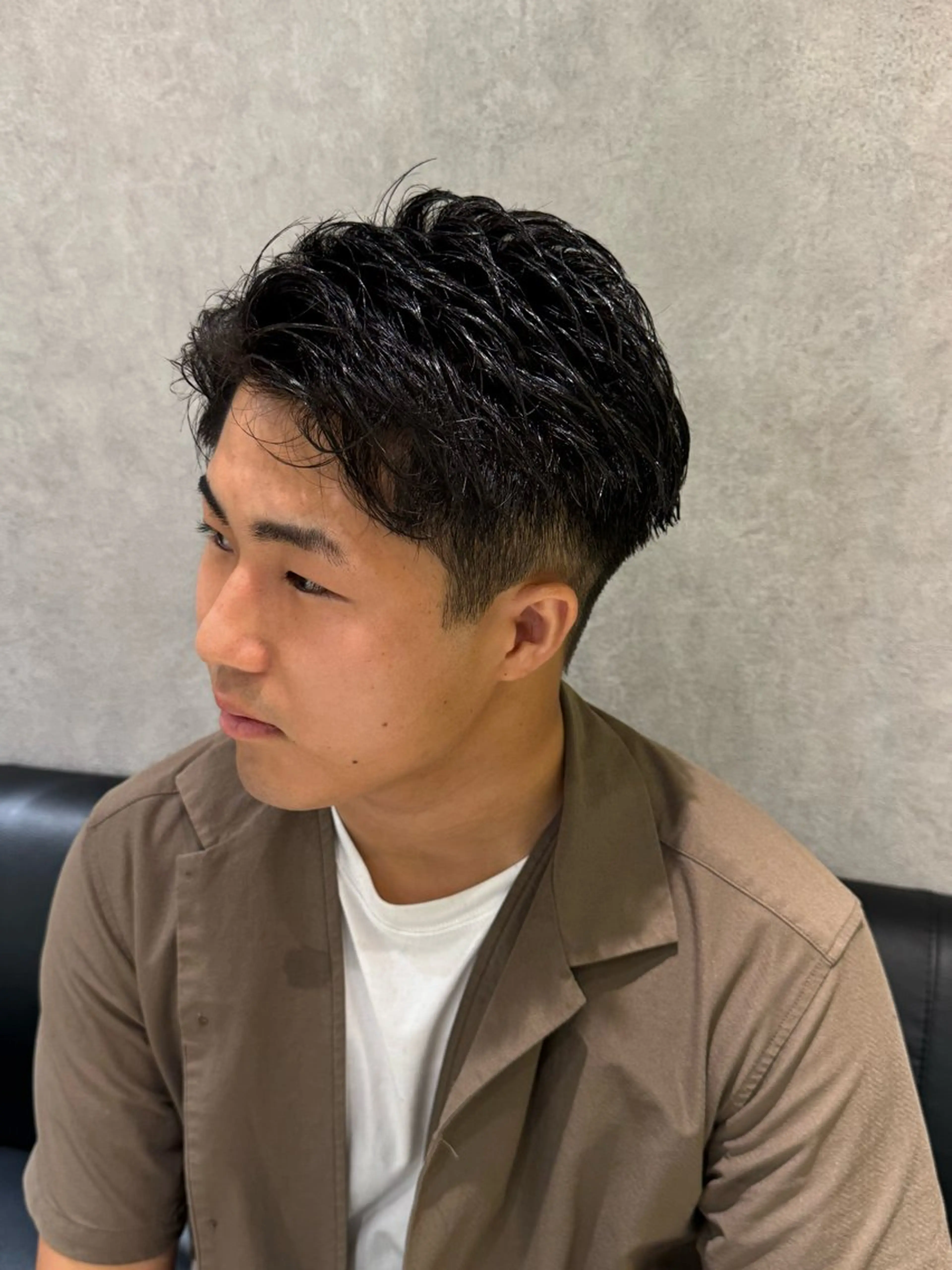 ショート メンズ アップバング カット ヘアセット Men’s  salon ANSWER所属・🪶SHIZUKU メンズパーマ🪶のヘアスタイル