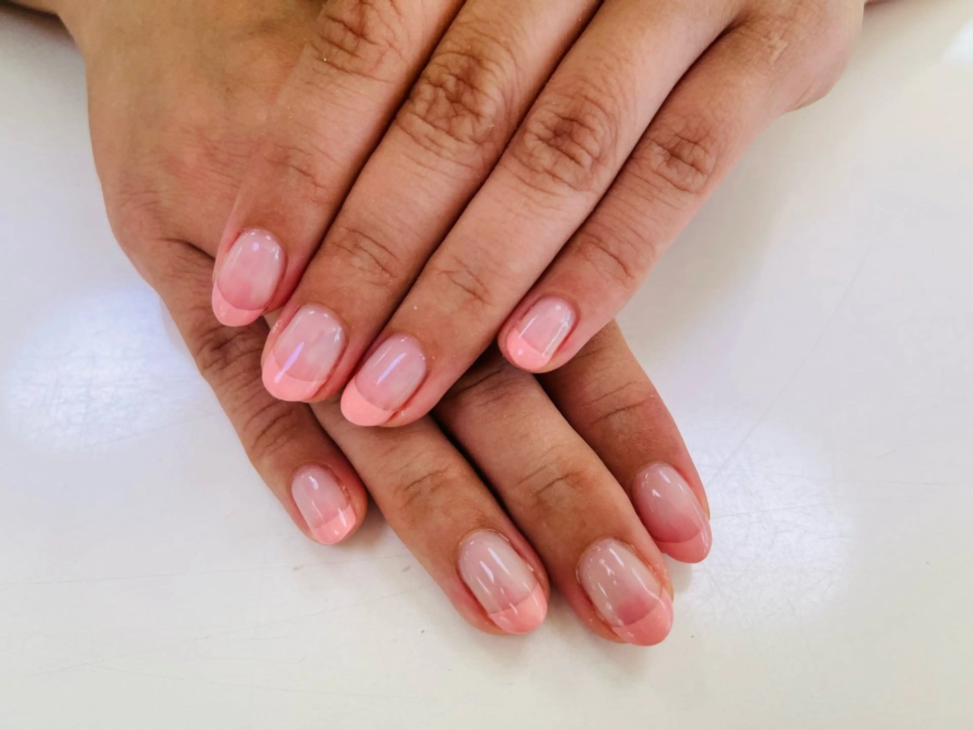 ネイル フットネイル フレンチネイル ジェルネイル ガラスフレンチ グラデーション ハンドネイル 二見 晴香のネイルデザイン