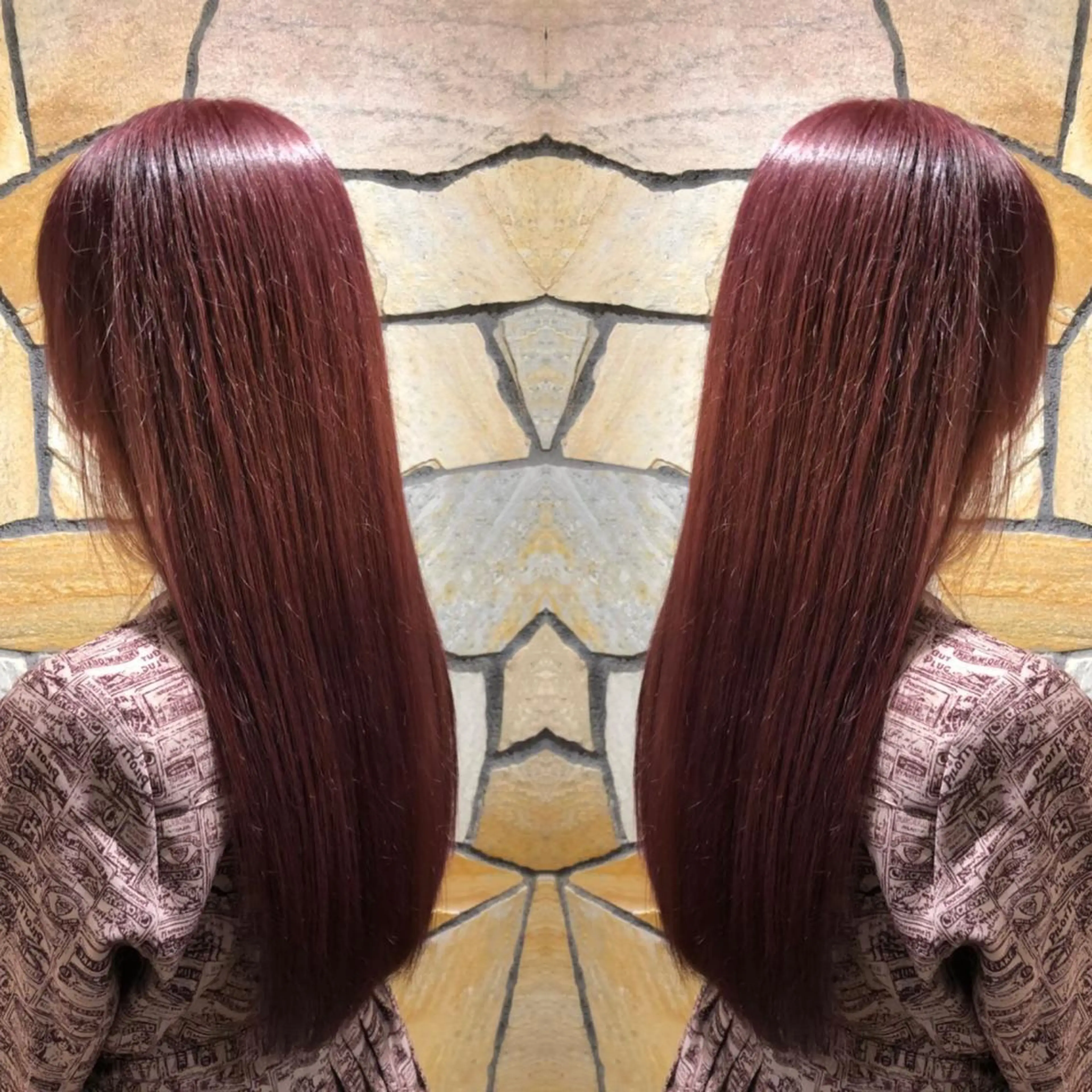 ロング カラー ブラウンカラー ピンクカラー ピンクブラウン 韓国🇰🇷 ✂︎hair 内田愛のヘアスタイル