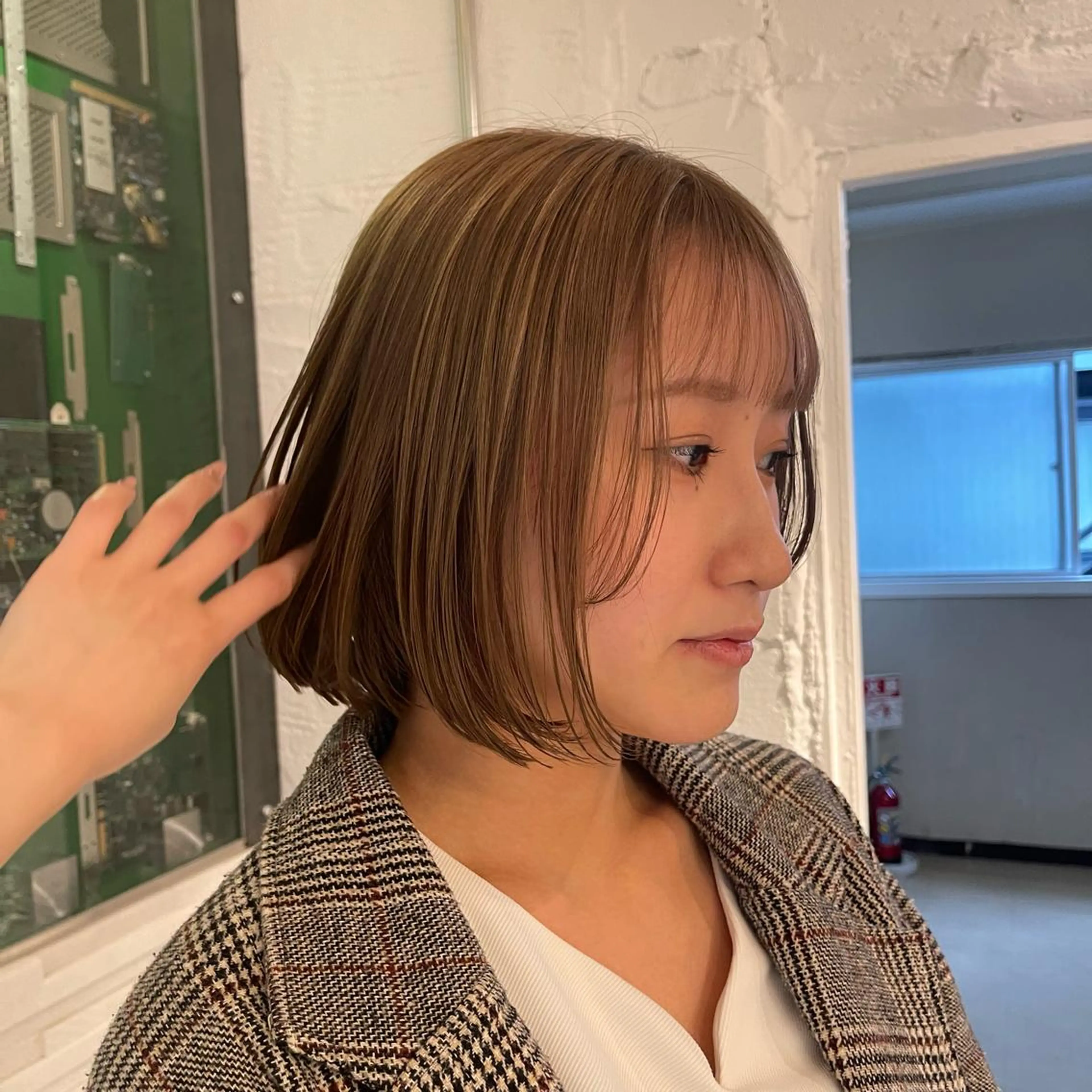 ショート カラー ヘアカラー トリートメント lunty miichiのヘアスタイル
