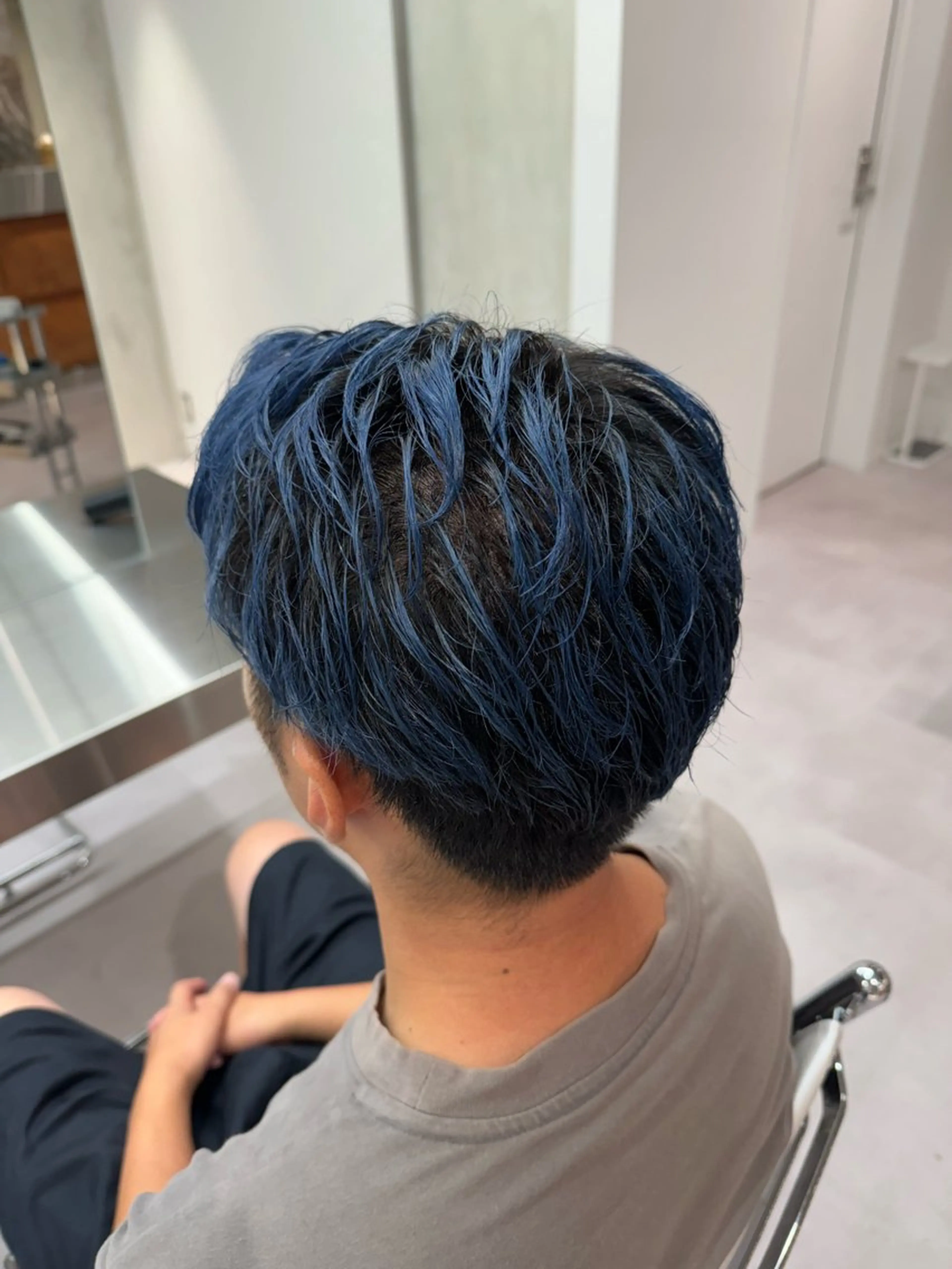 カラー パーマ メンズ ブルーカラー ブリーチ/パーマ特化 片平和寿のヘアスタイル