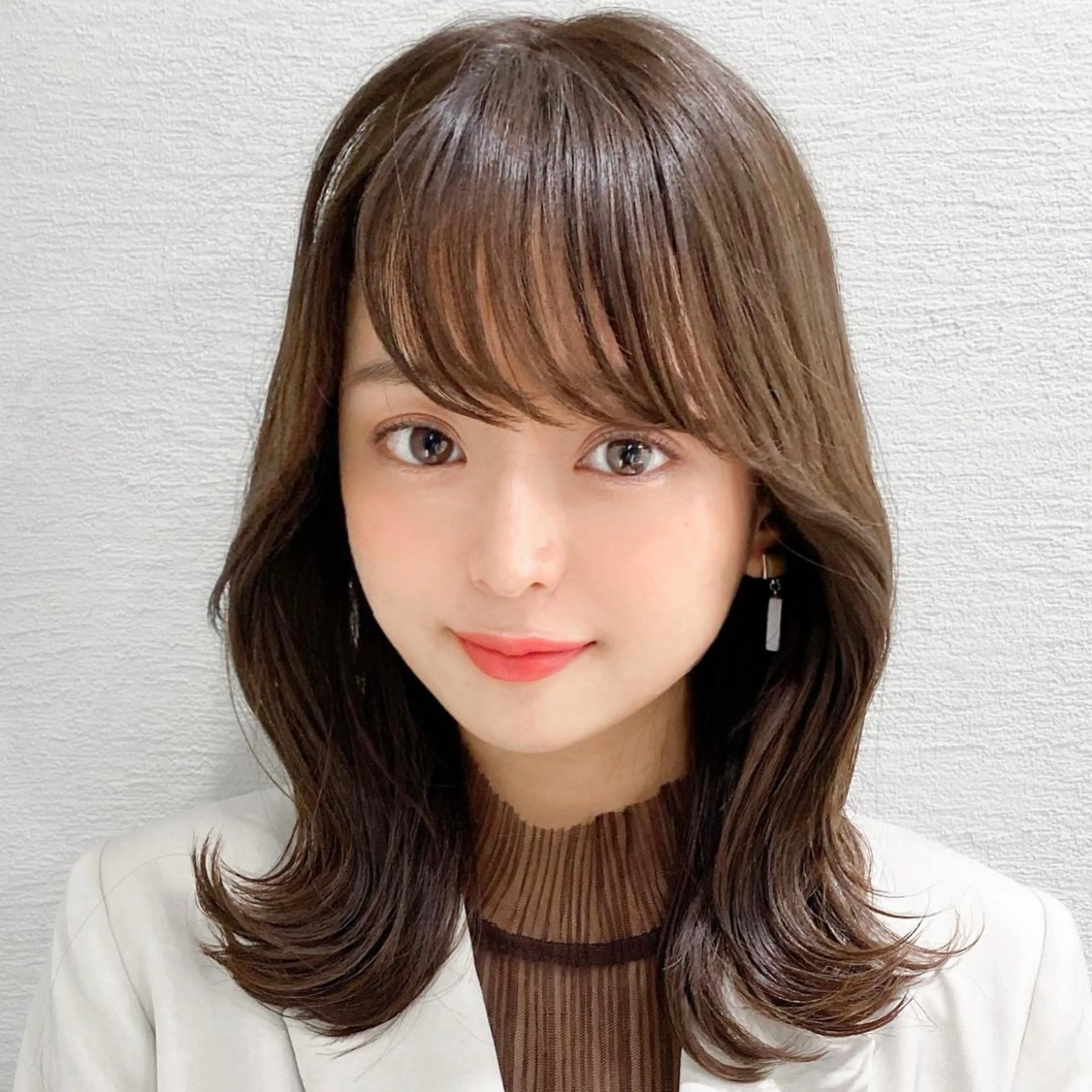 セミロング カラー パーマ セミロングパーマ 透明感カラー グレージュ くびれヘア 韓国風ヘア カット ヘアカラー トリートメント 髪質改善/ レイヤーカット金井翔のヘアスタイル