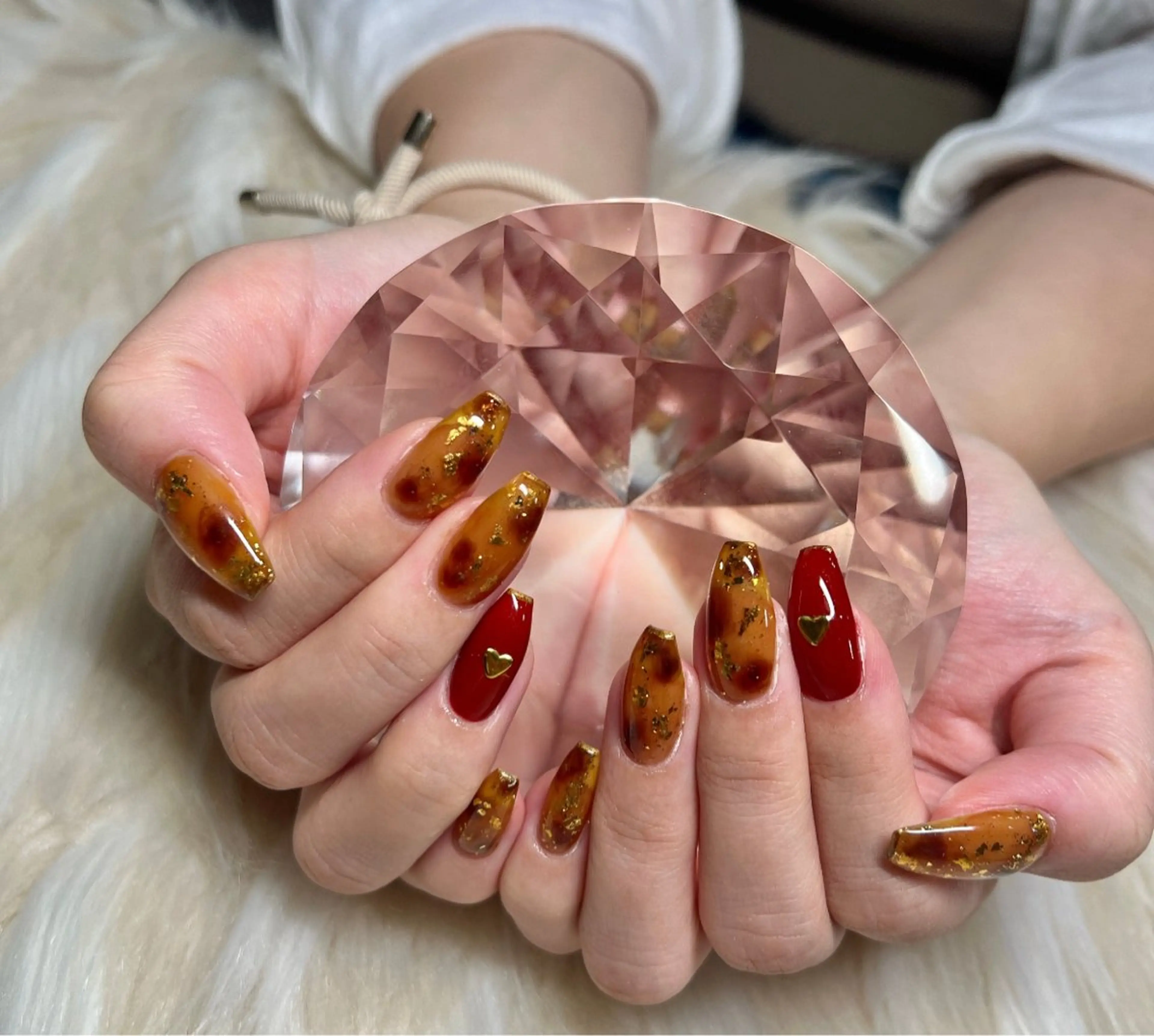 ネイル アニマル柄 べっ甲ネイル 長さ出し フレンチネイル ジェルネイル ハンドネイル Nail&eye Belire 新宿のネイルデザイン