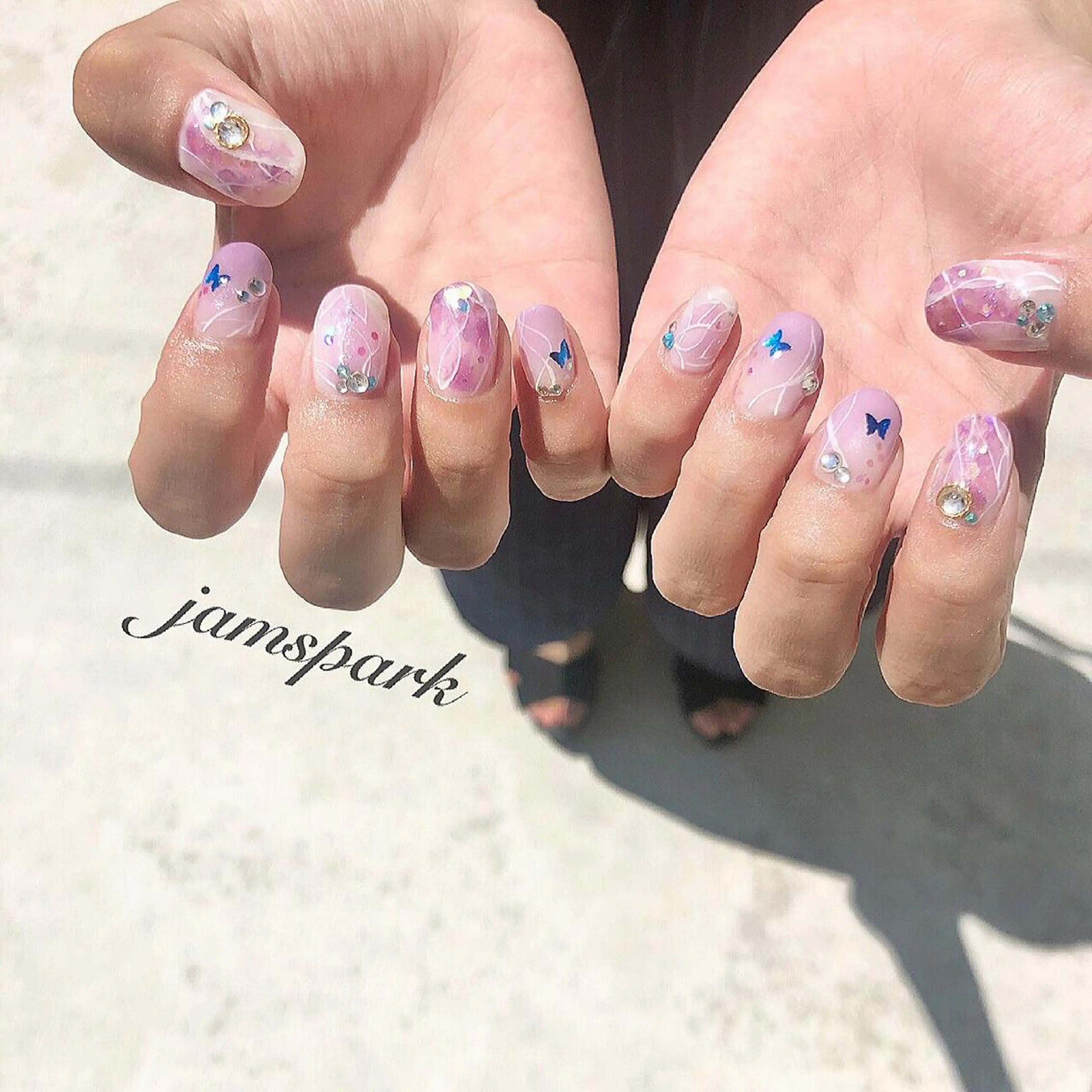 ネイル アートネイル ニュアンスネイル ピンク 春ネイル ハンドネイル jamspark ✨のネイルデザイン
