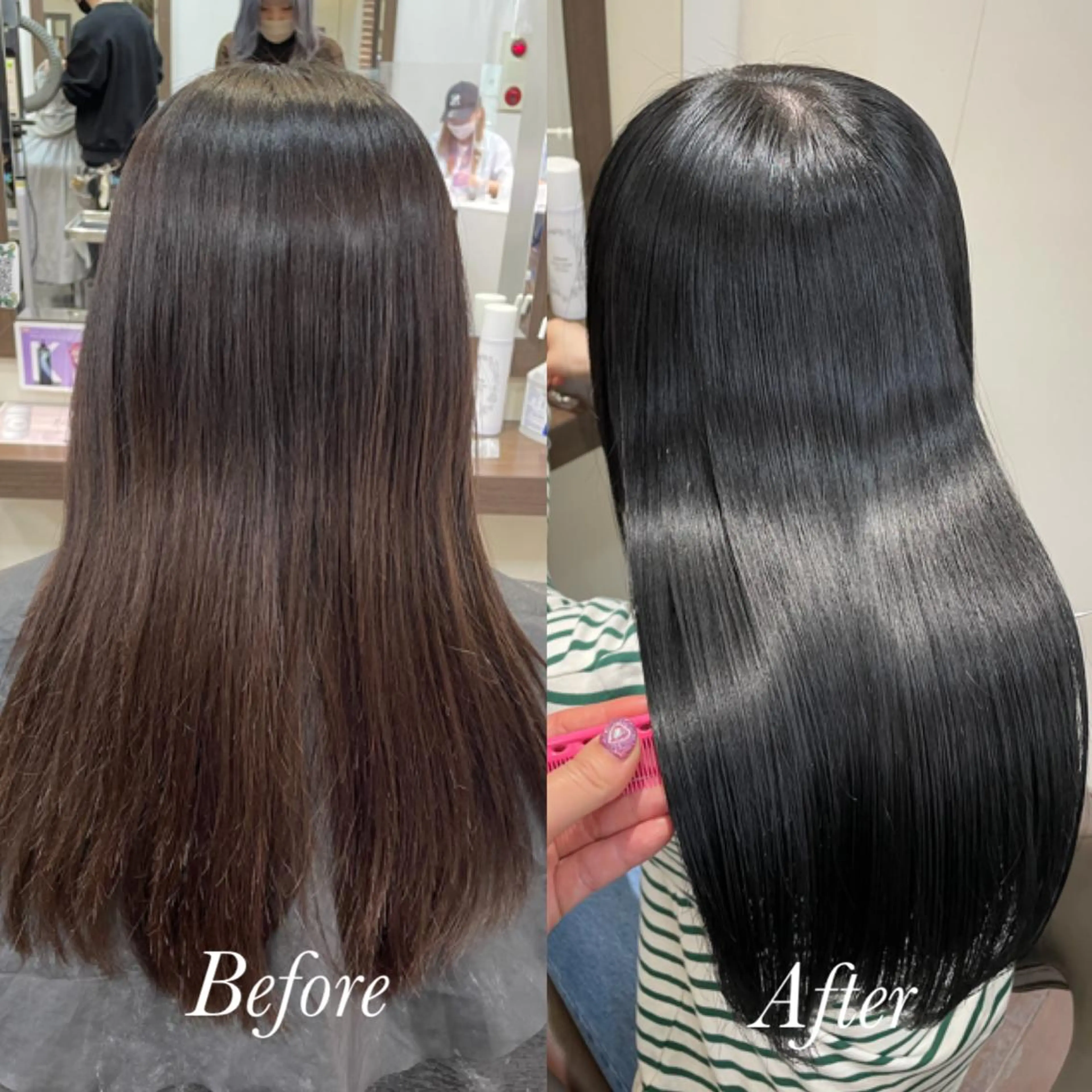セミロング カラー 髪質改善 トリートメント ヘアカラー トリートメント イザワ アヤ🐇のヘアスタイル