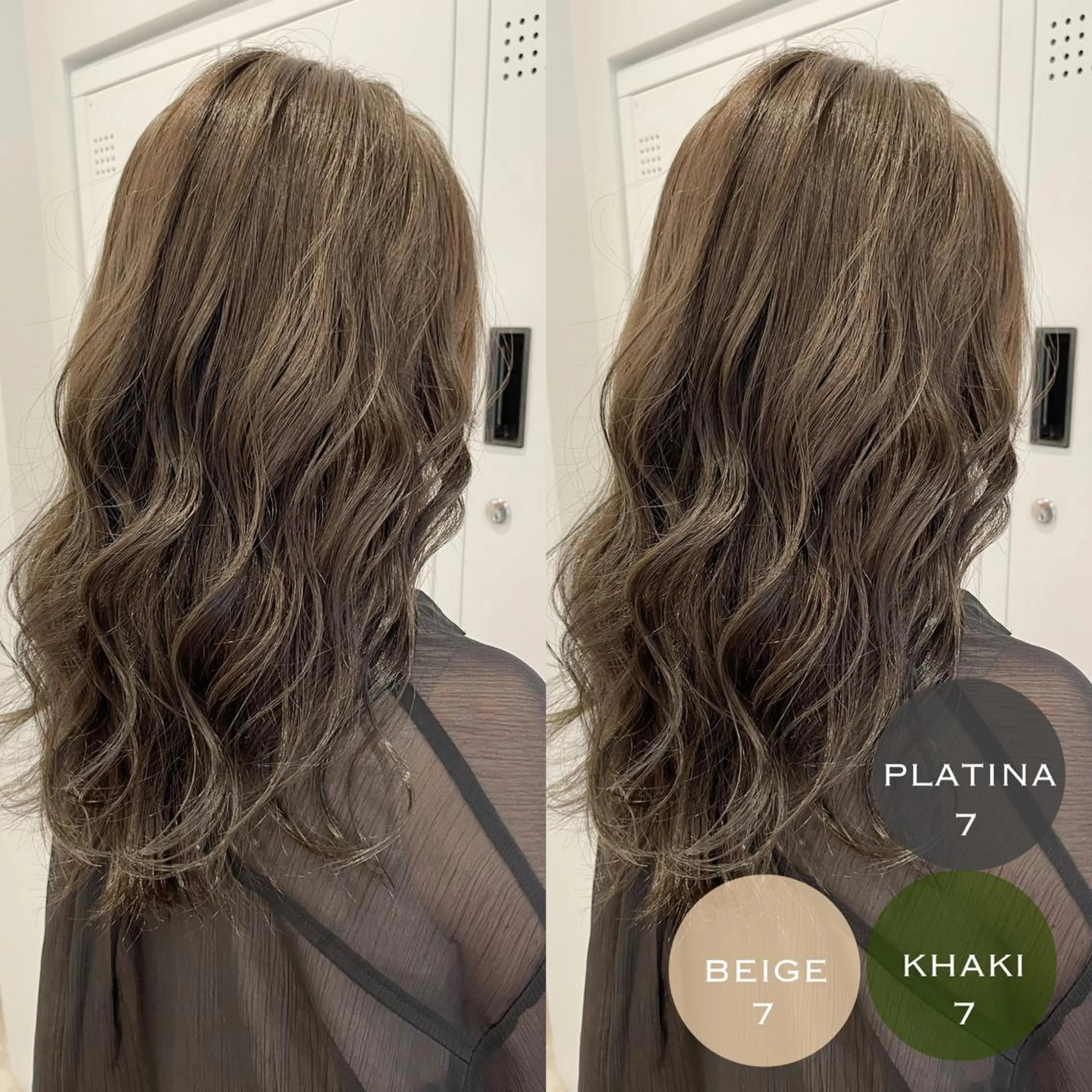 セミロング カラー ヘアアレンジ グレージュ カーキグレージュ youres  hair所属・佐々木 裕一のヘアスタイル