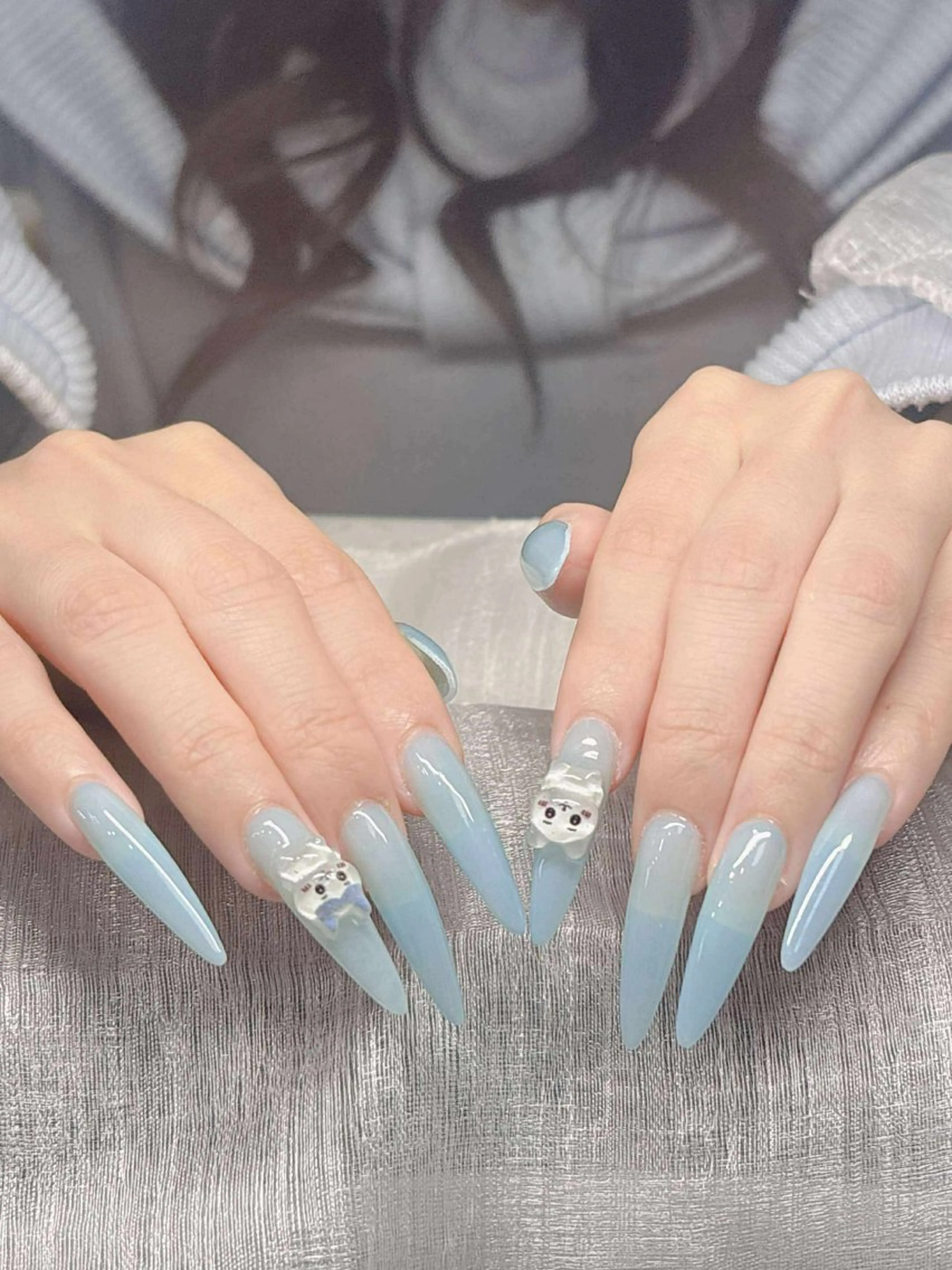 ネイル 長さ出し グラデーション 卒業式 キラキラネイル マグネットネイル ハンドネイル Lee Nailsのネイルデザイン