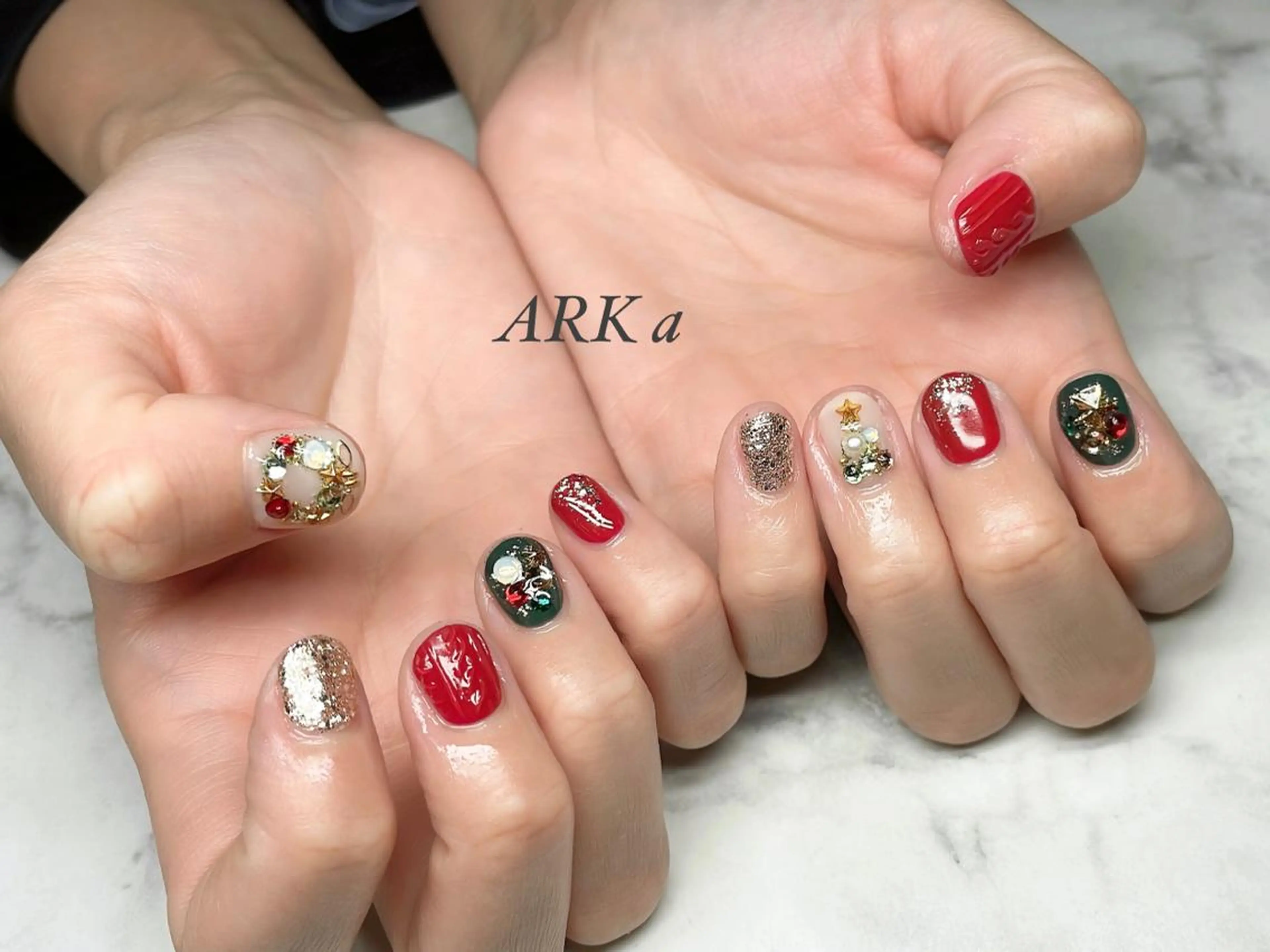 ネイル 冬ネイル クリスマス ハンドネイル ARKα Nishiのネイルデザイン