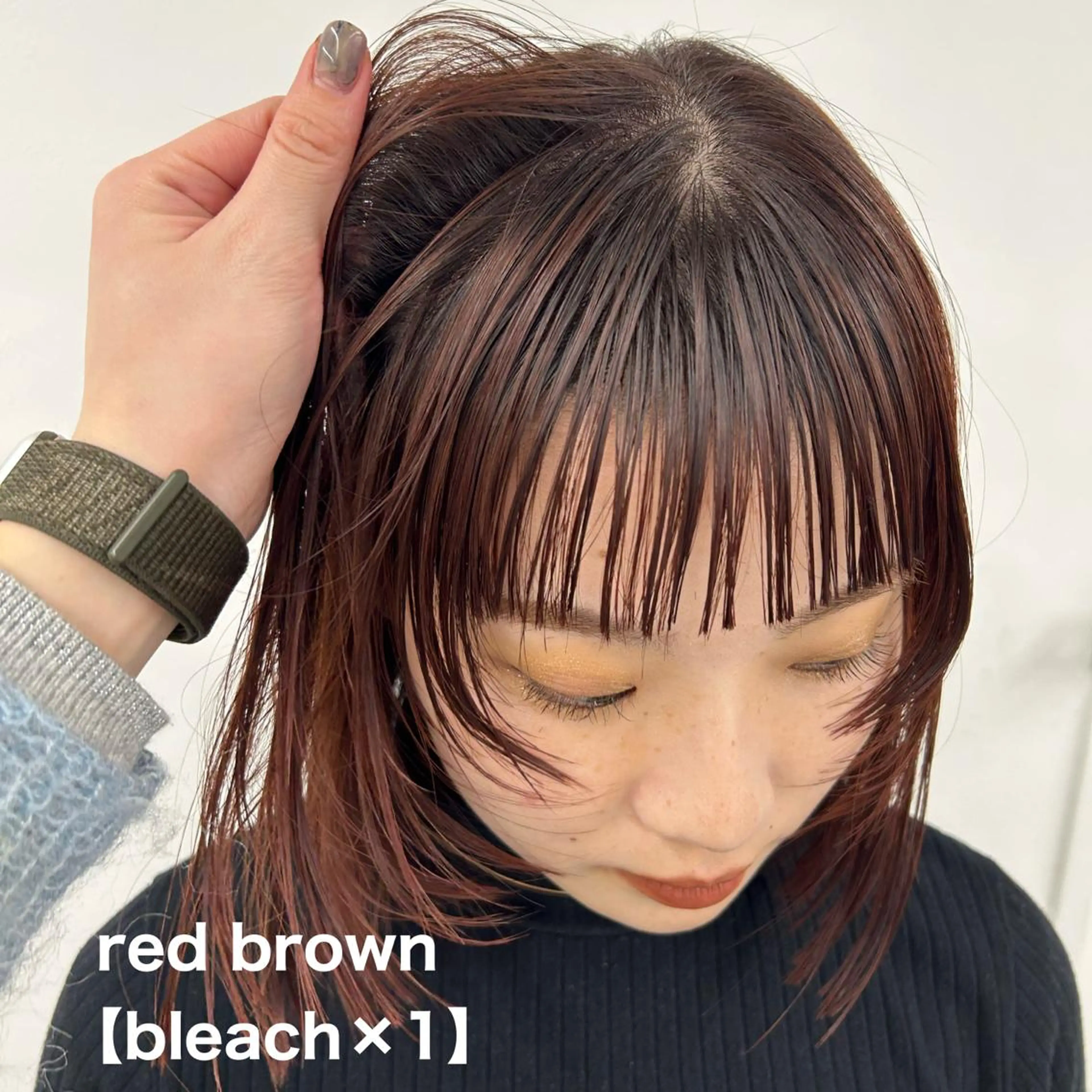 ショート カラー ブリーチ ブリーチなしカラー 愛結 暖色カラー🎀🩰のヘアスタイル