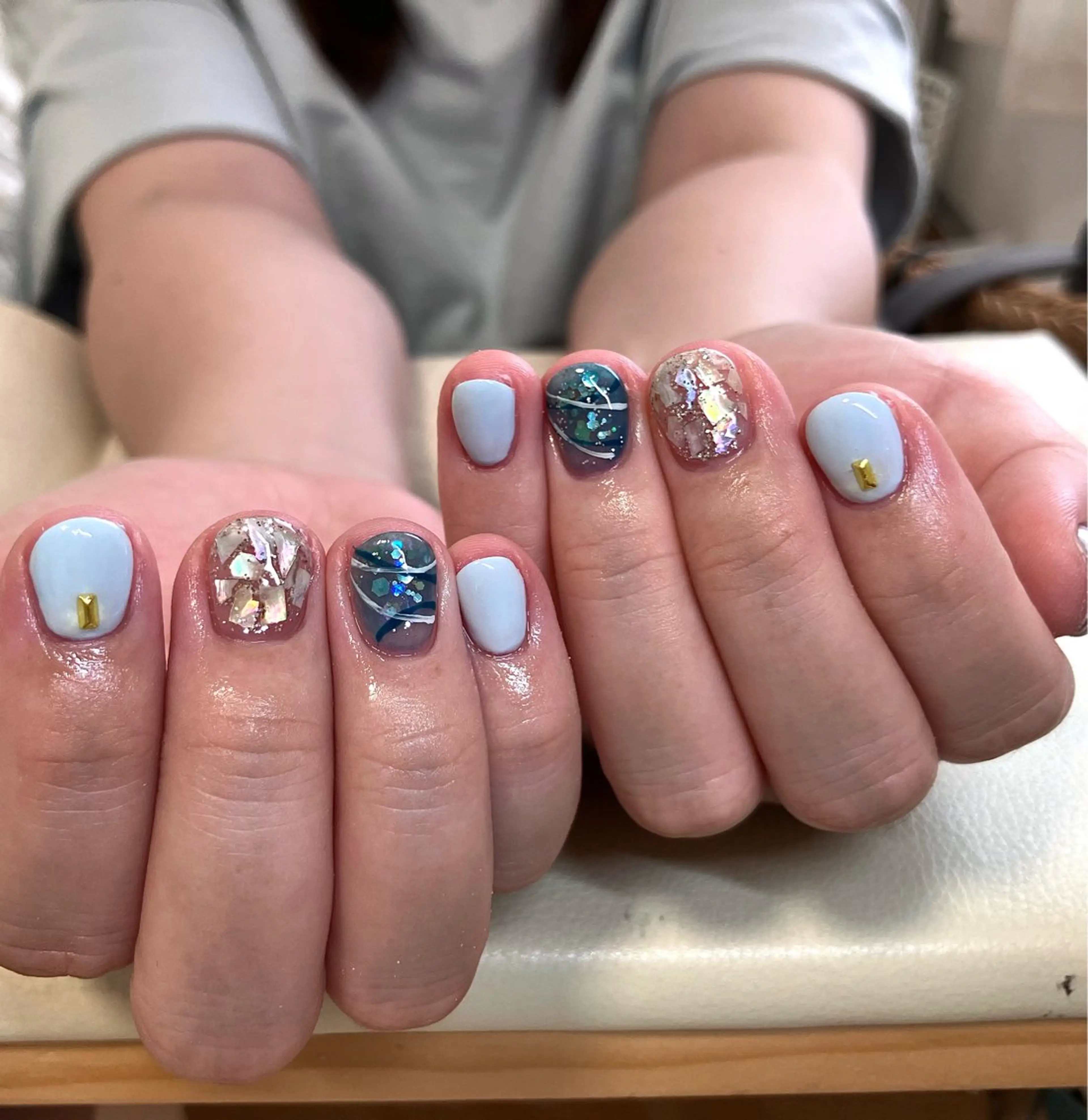 ネイル アートネイル ジェルネイル キラキラネイル マグネットネイル 大理石ネイル(マーブル) ハンドネイル RinRin　nail所属・孔 ジンシェンのネイルデザイン