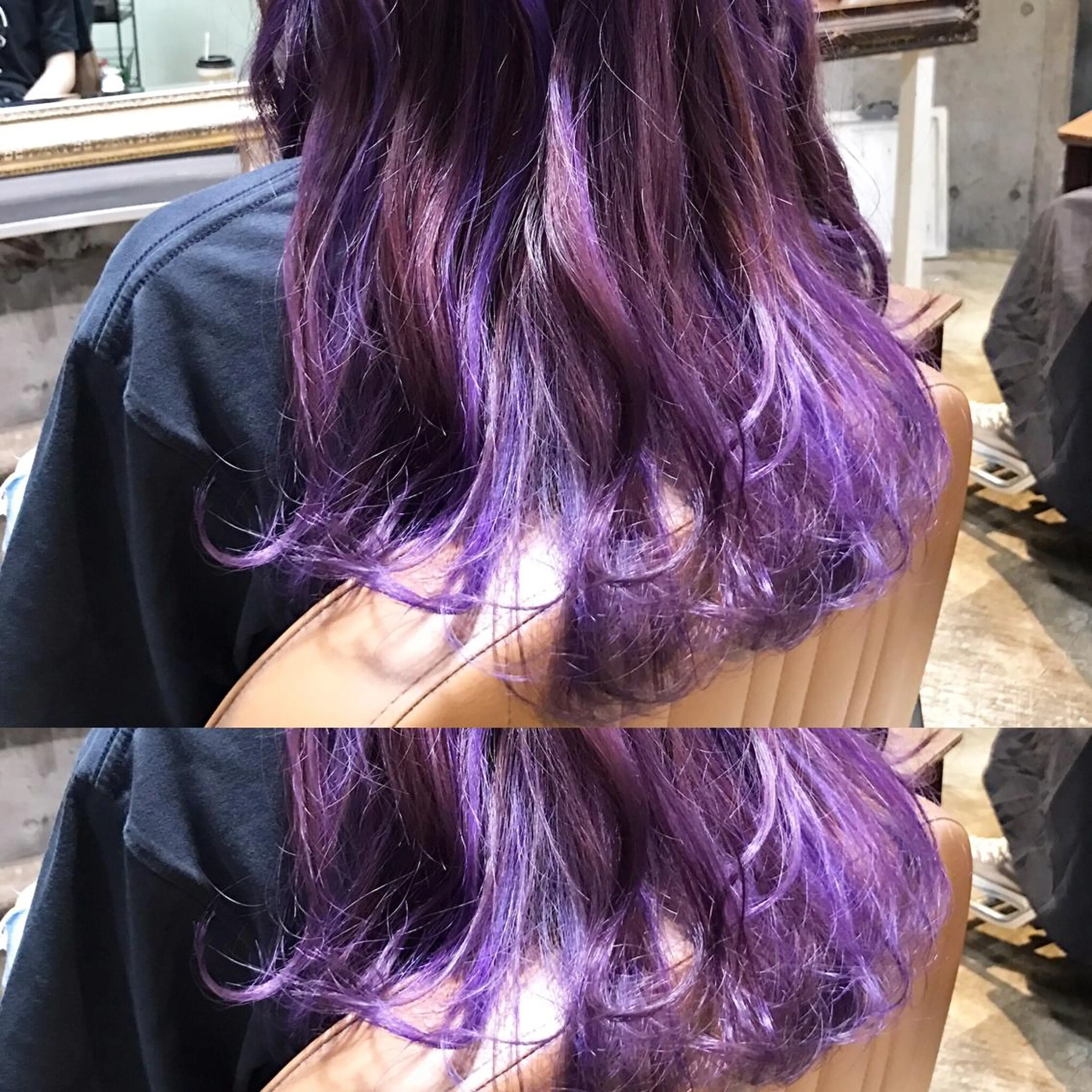 セミロング カラー パーマ ヘアアレンジ メンズ キッズ ネイル マツエク・マツパ パープルカラー パープル サロンドミルク 原宿のヘアスタイル
