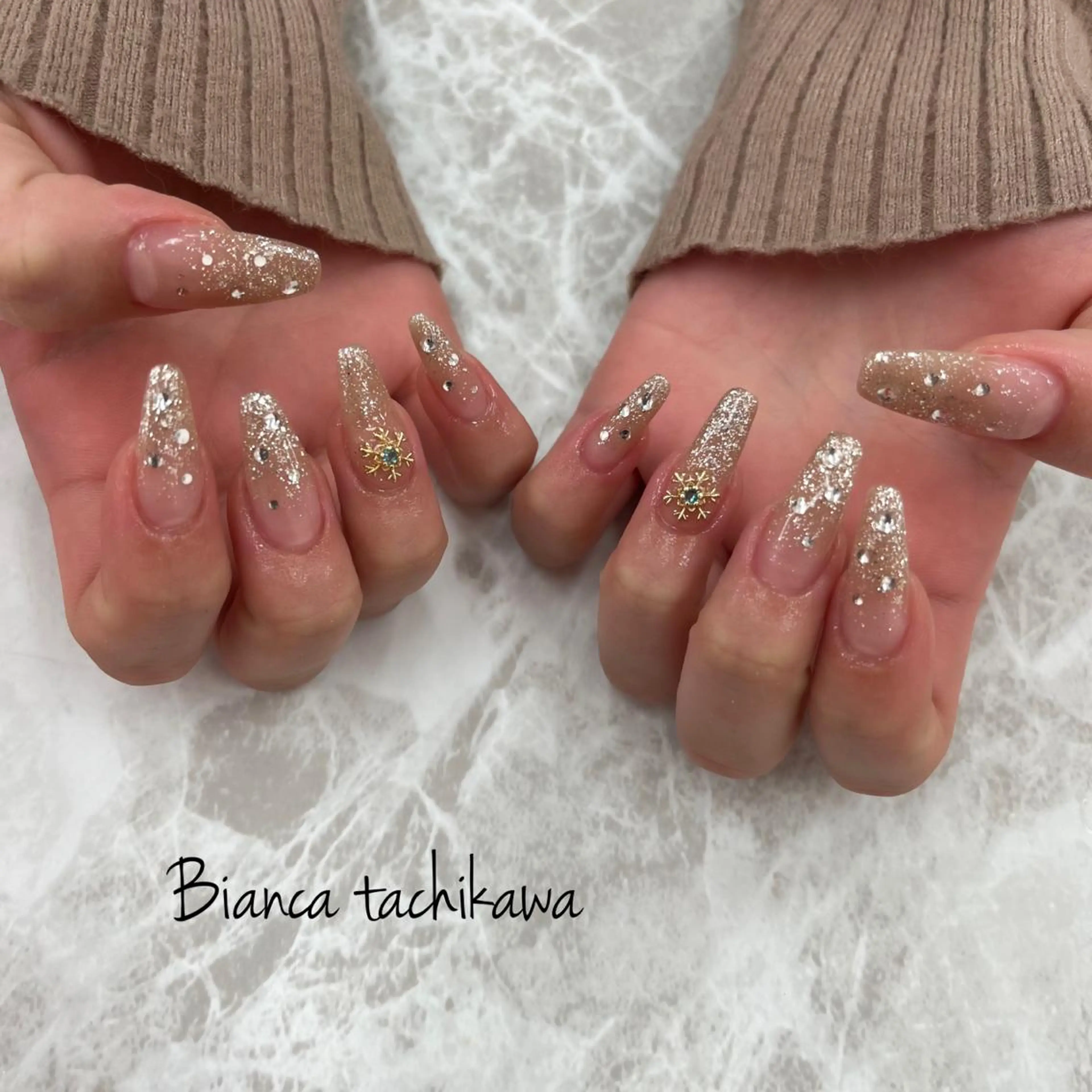 ネイル キラキラネイル シンプルネイル ハンドネイル Bianca☁国分寺 🤍店長/黒木愛美のネイルデザイン