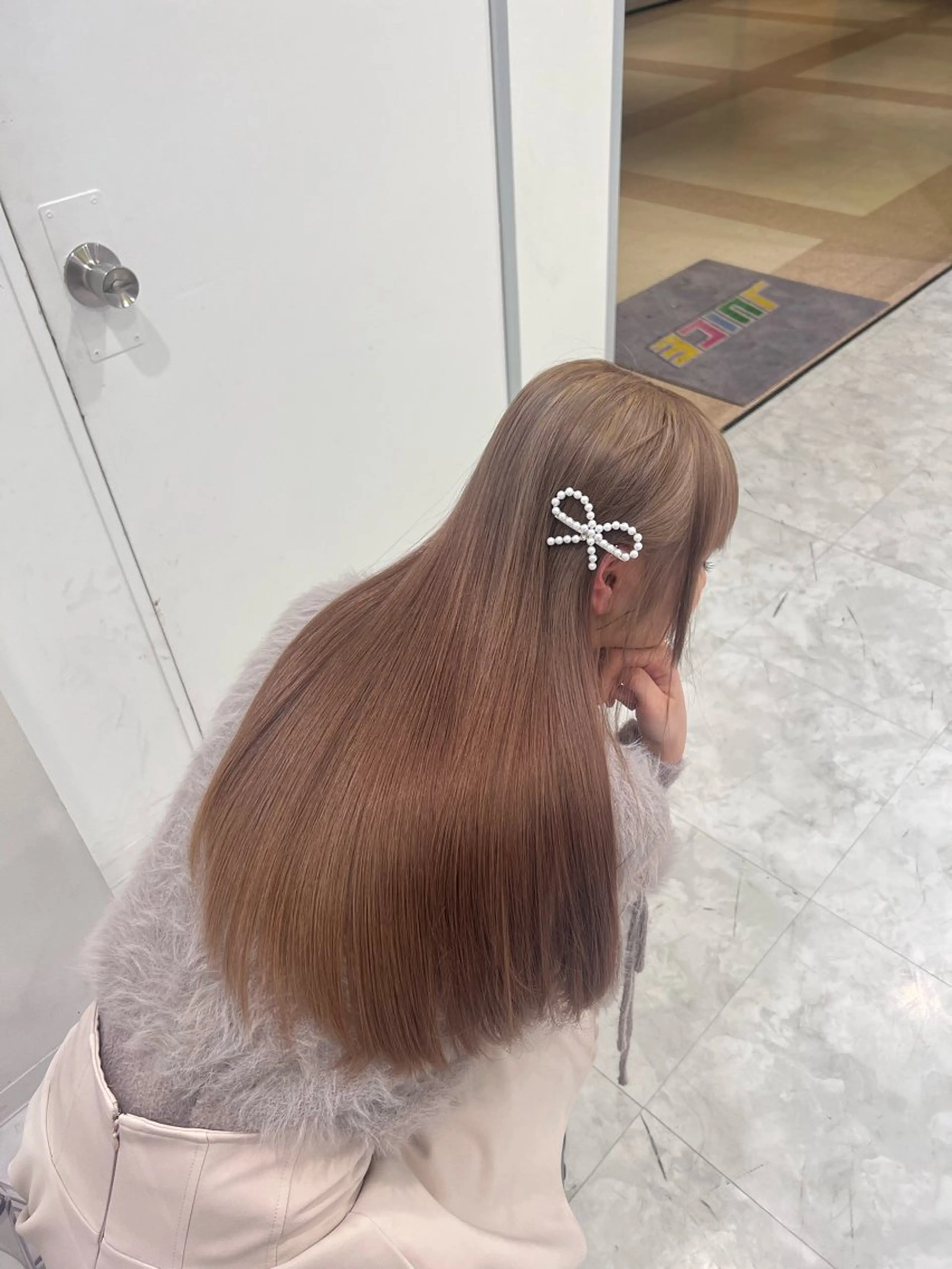 ロング カラー ヘアアレンジ ハイトーンカラー 上品な透明感カラー 寒色＆暖色ヘア💗のヘアスタイル