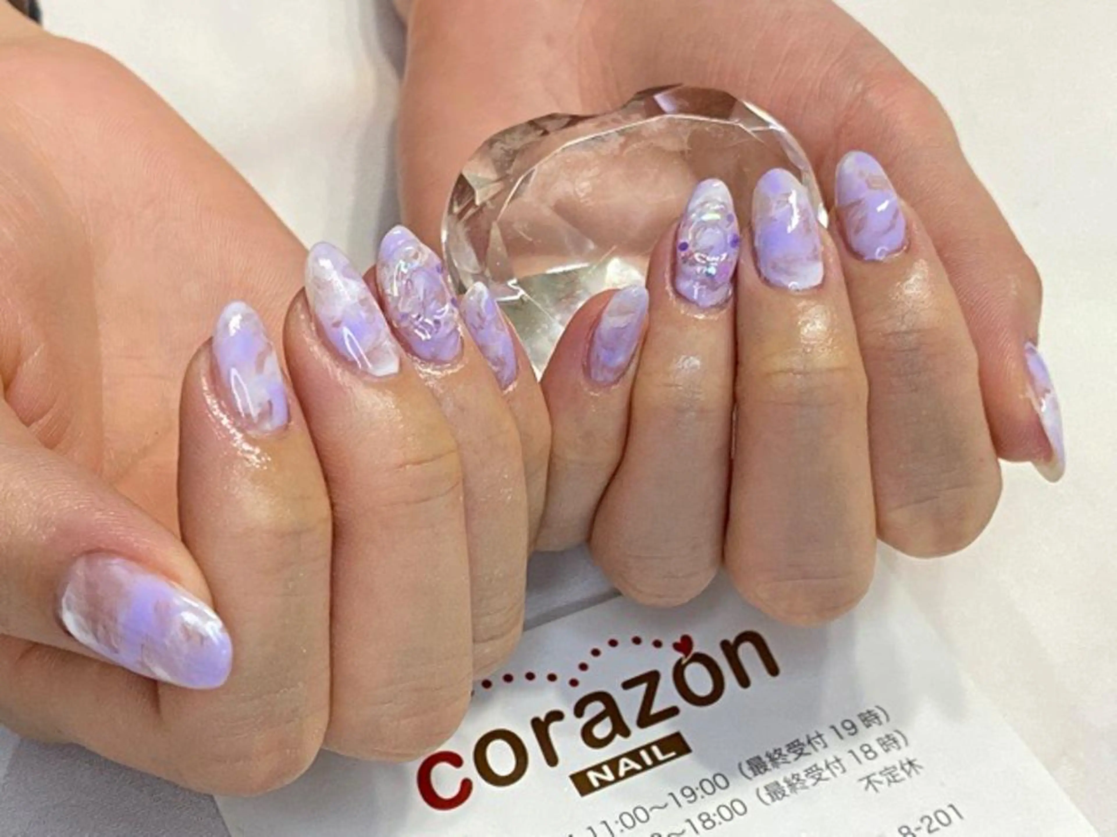 ネイル クリアネイル 大理石ネイル(マーブル) シンプルネイル corazon所属・ネイリスト aicoのネイルデザイン