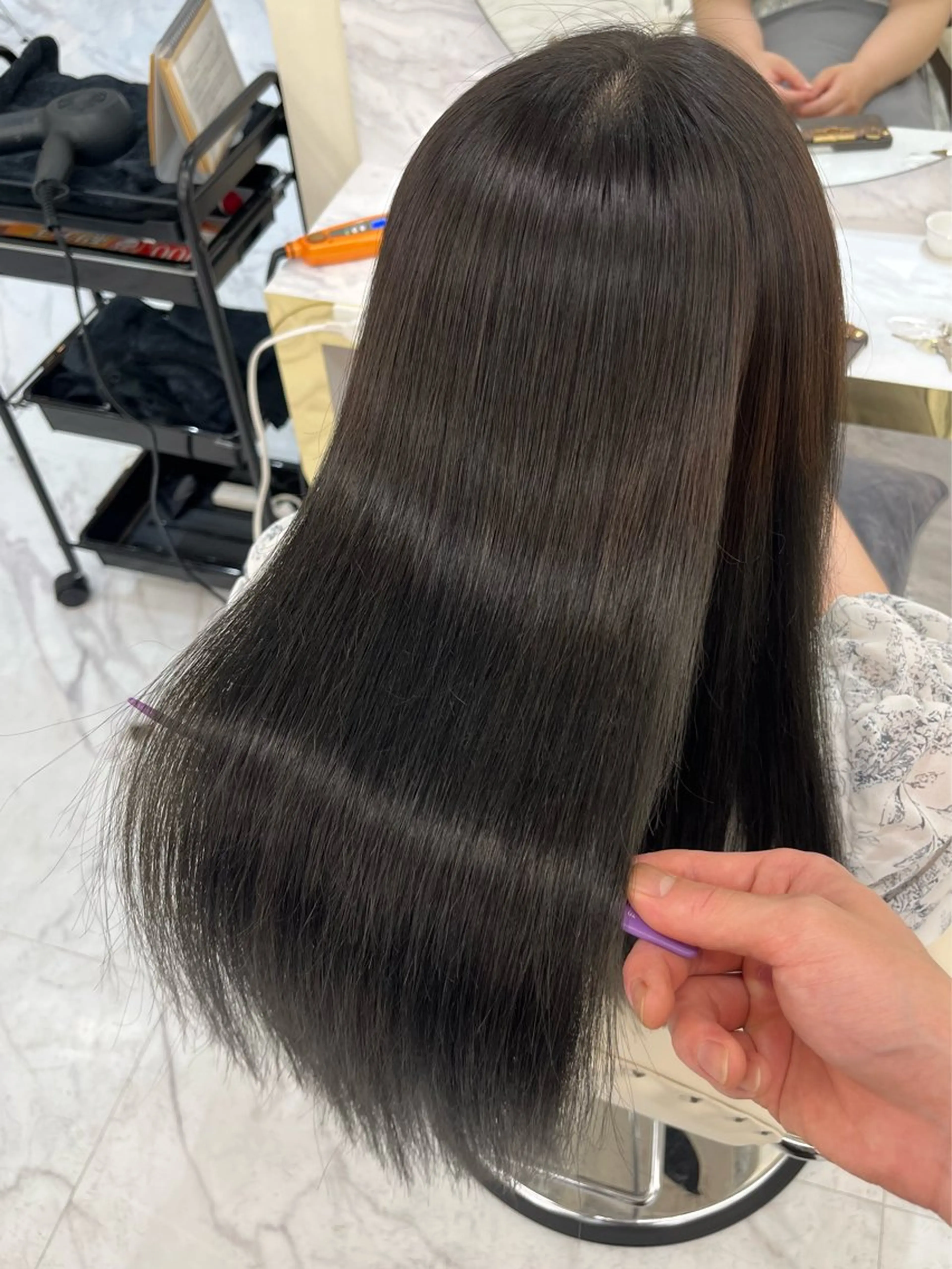 ロング カット 縮毛矯正 トリートメント 韓国風🫧髪質改善 村上　蒼生のヘアスタイル