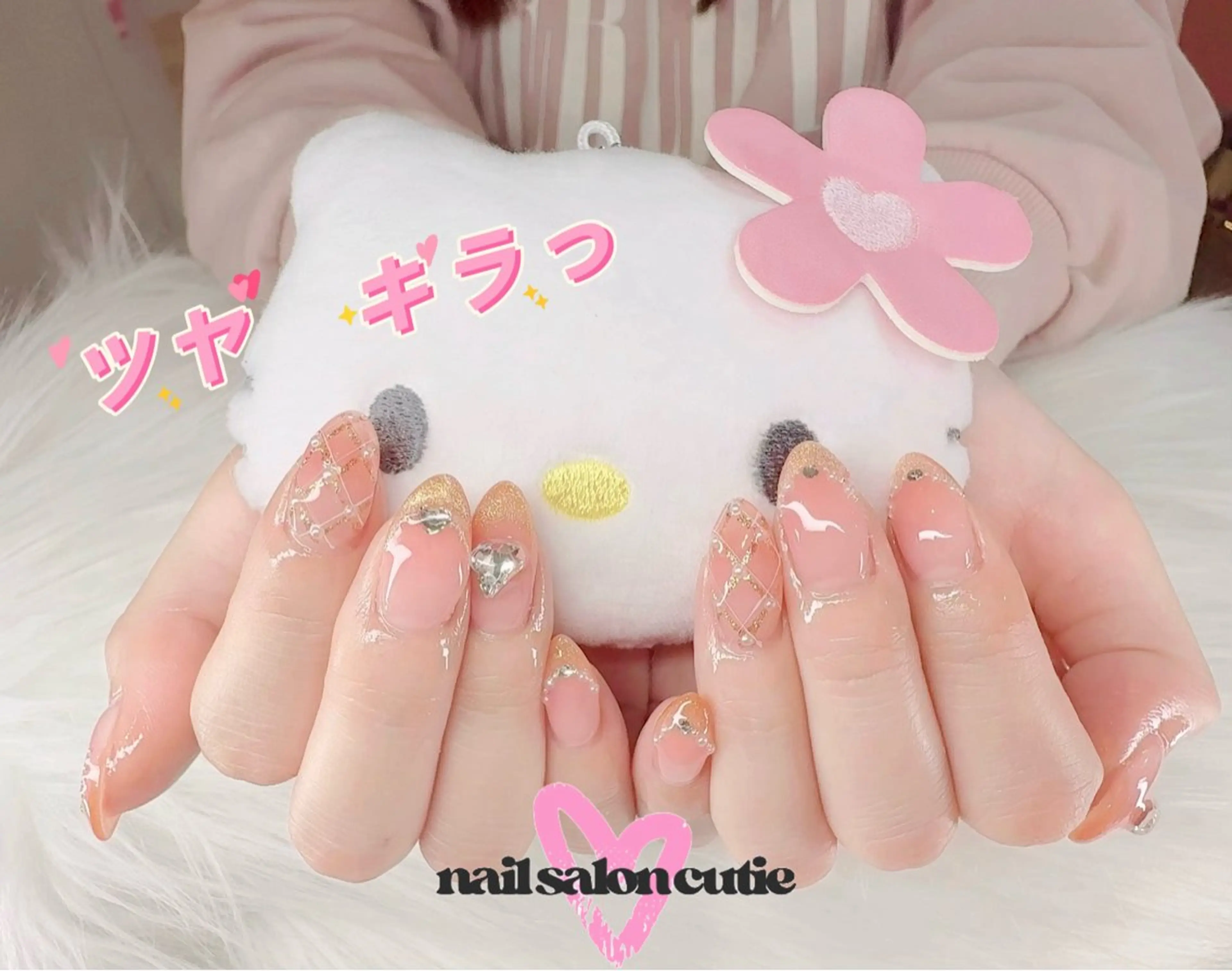 ネイル フットネイル ジェルネイル ハート 韓国ネイル マグネットネイル ハンドネイル ハンドケア 池袋東口cutie 爪形成ワンホンネイルのネイルデザイン