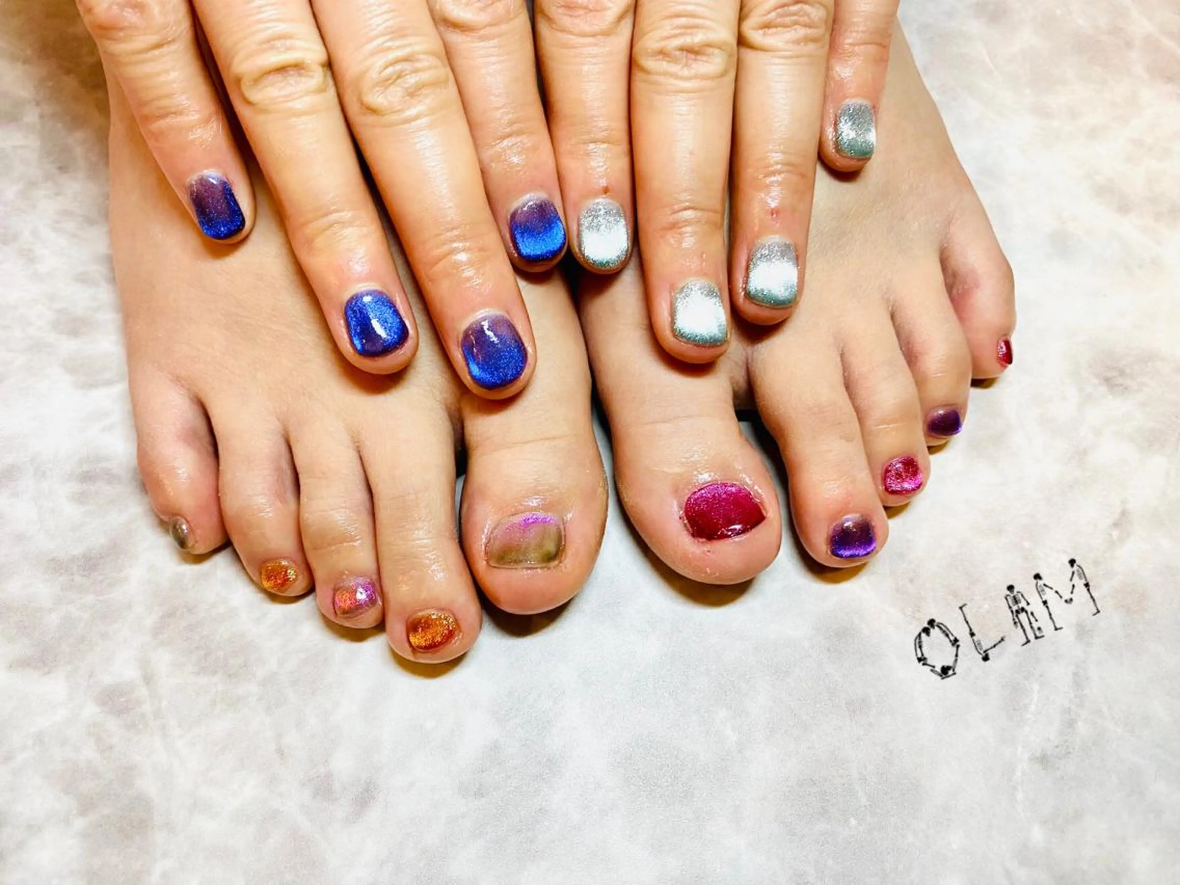 ネイル フットネイル マグネットネイル olim nailspaceのネイルデザイン