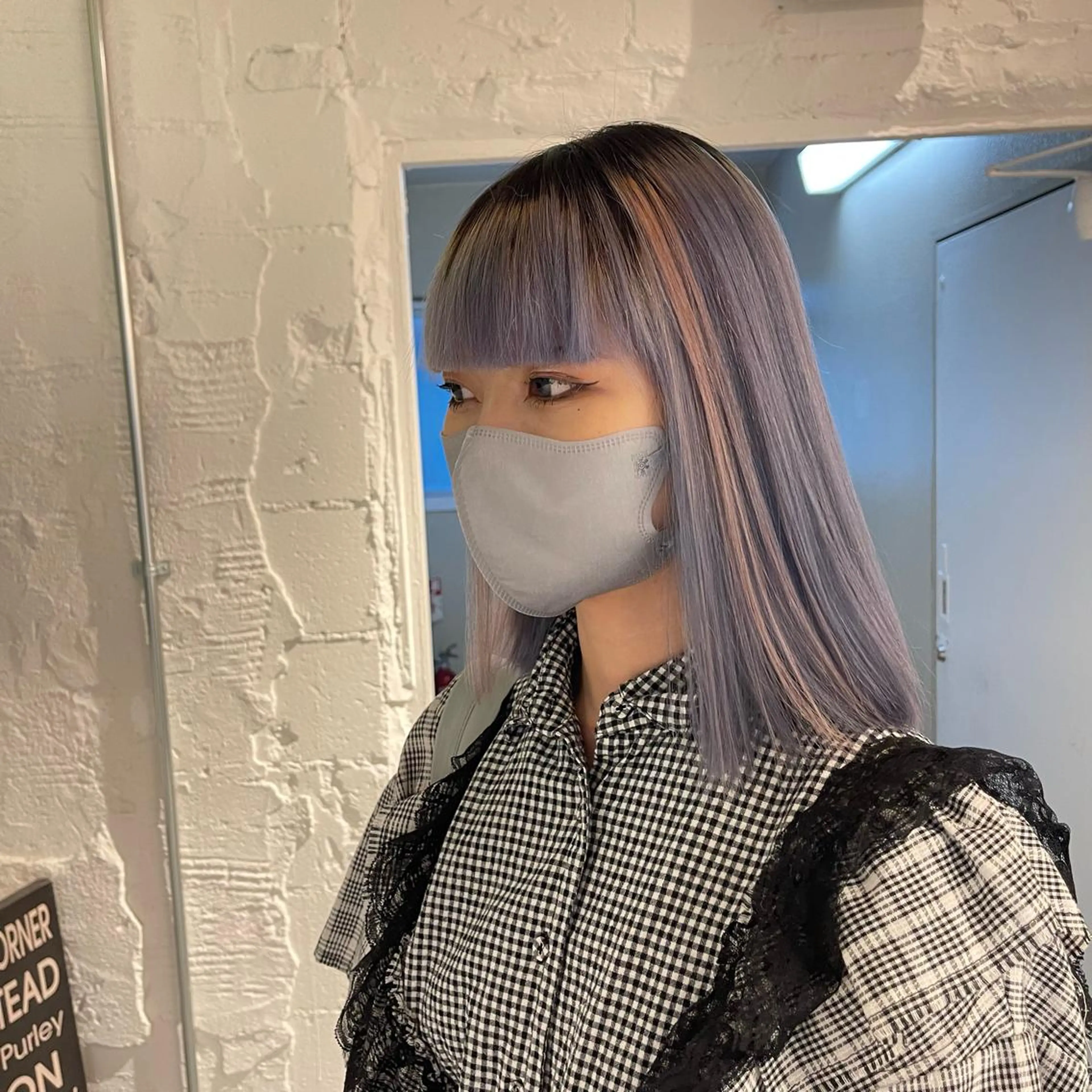 ミディアム カラー ピンクカラー ヘアカラー トリートメント lunty miichiのヘアスタイル