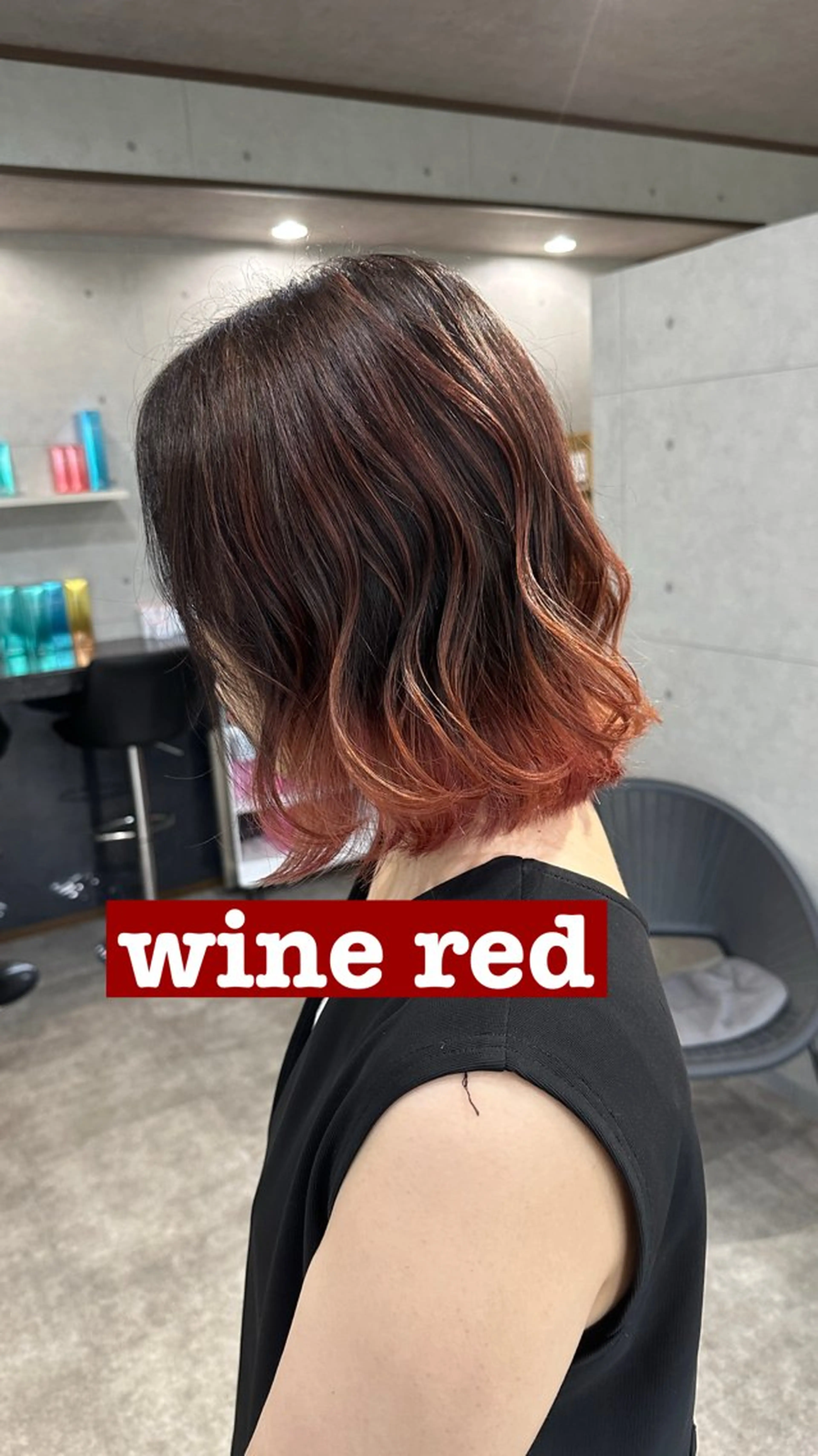 ミディアム ボブ 外国人風カラー ハイライト レイヤーカット REVE所属・馬場  麻応のヘアスタイル