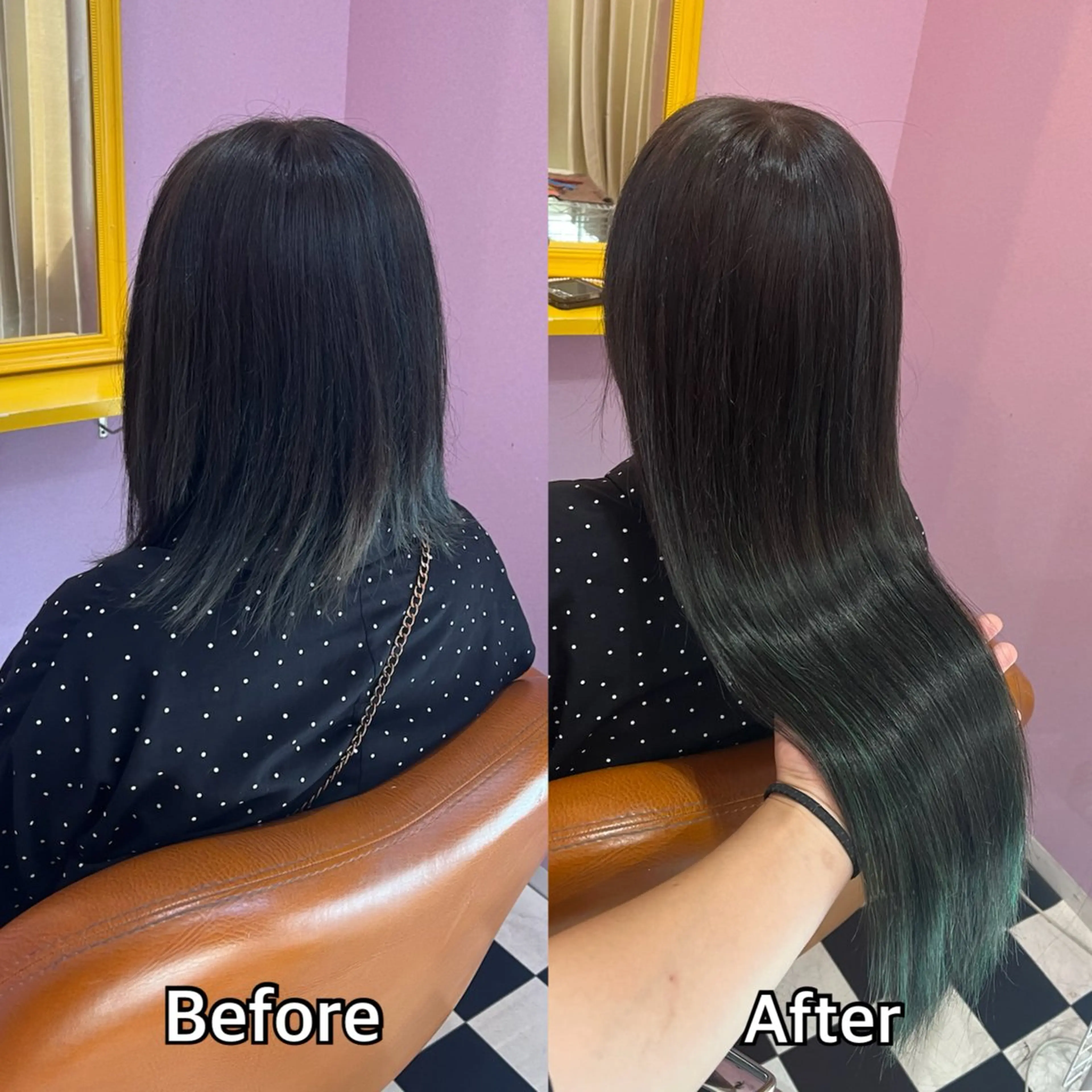 ロング シール＋ちび編み込み エクステ梅田🐨のヘアスタイル