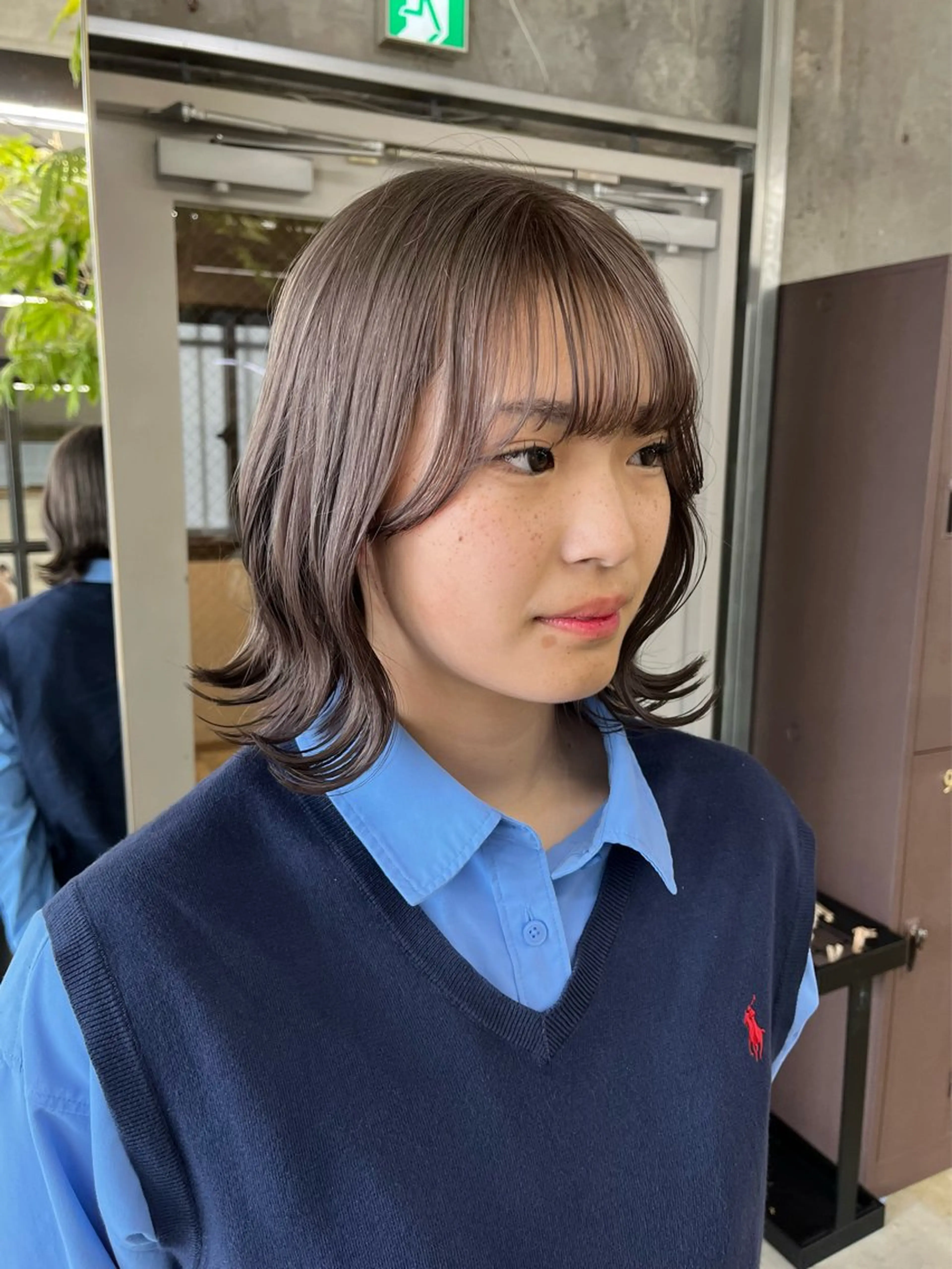 ミディアム ヘアカラー 伊佐治由菜/オリーブ /酸性ストレートのヘアスタイル
