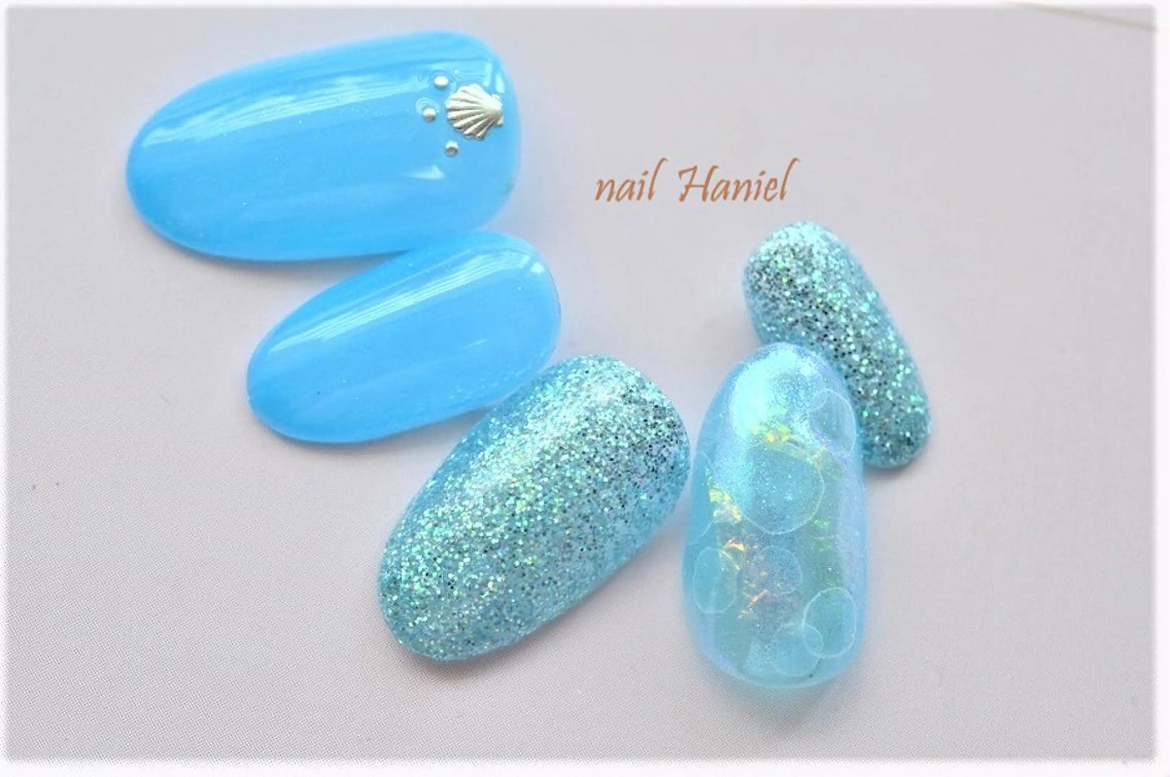 ネイル アートネイル フットネイル ジェルネイル 氷ネイル・うるうるネイル nail Haniel所属・半蔵門サロンハニエル 魅神 ちよのネイルデザイン