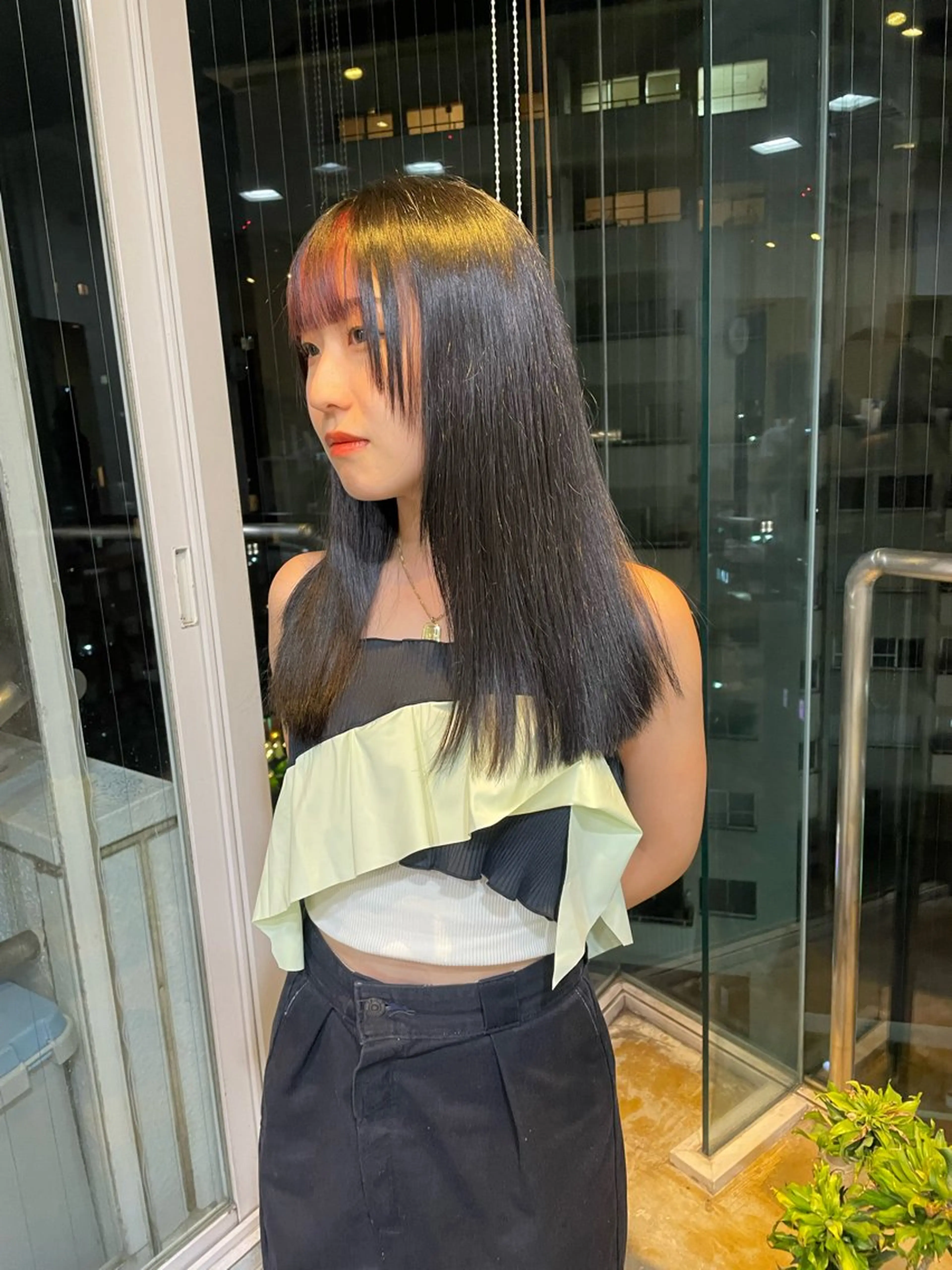 ロング カラー RIN／韓国ヘア レイヤーカットのヘアスタイル