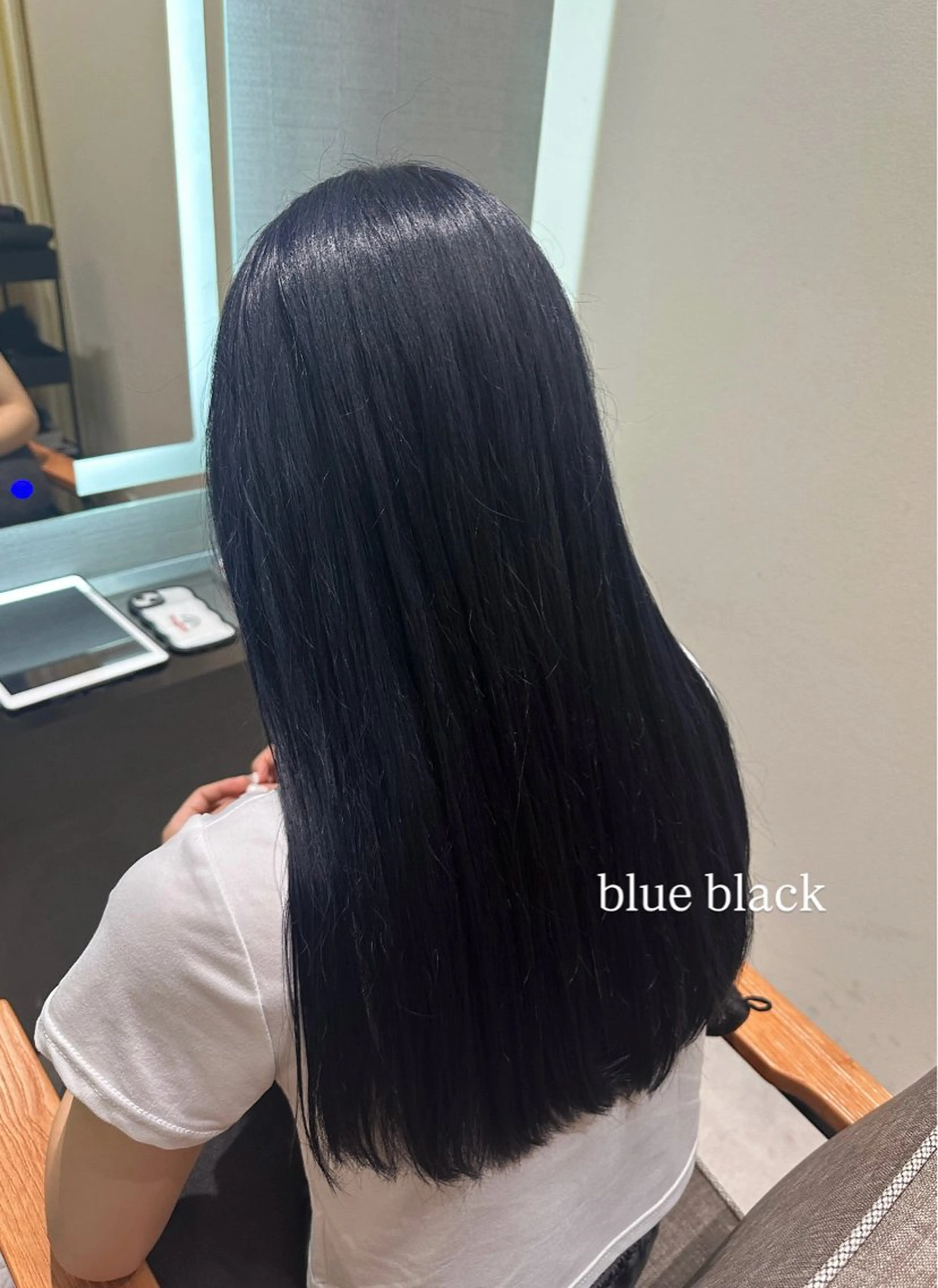 ロング カラー 黒髪 ブリーチ ブルーカラー ブルーブラック カット ヘアカラー トリートメント 韓国風/レイヤー 🌷AYANA🌷のヘアスタイル