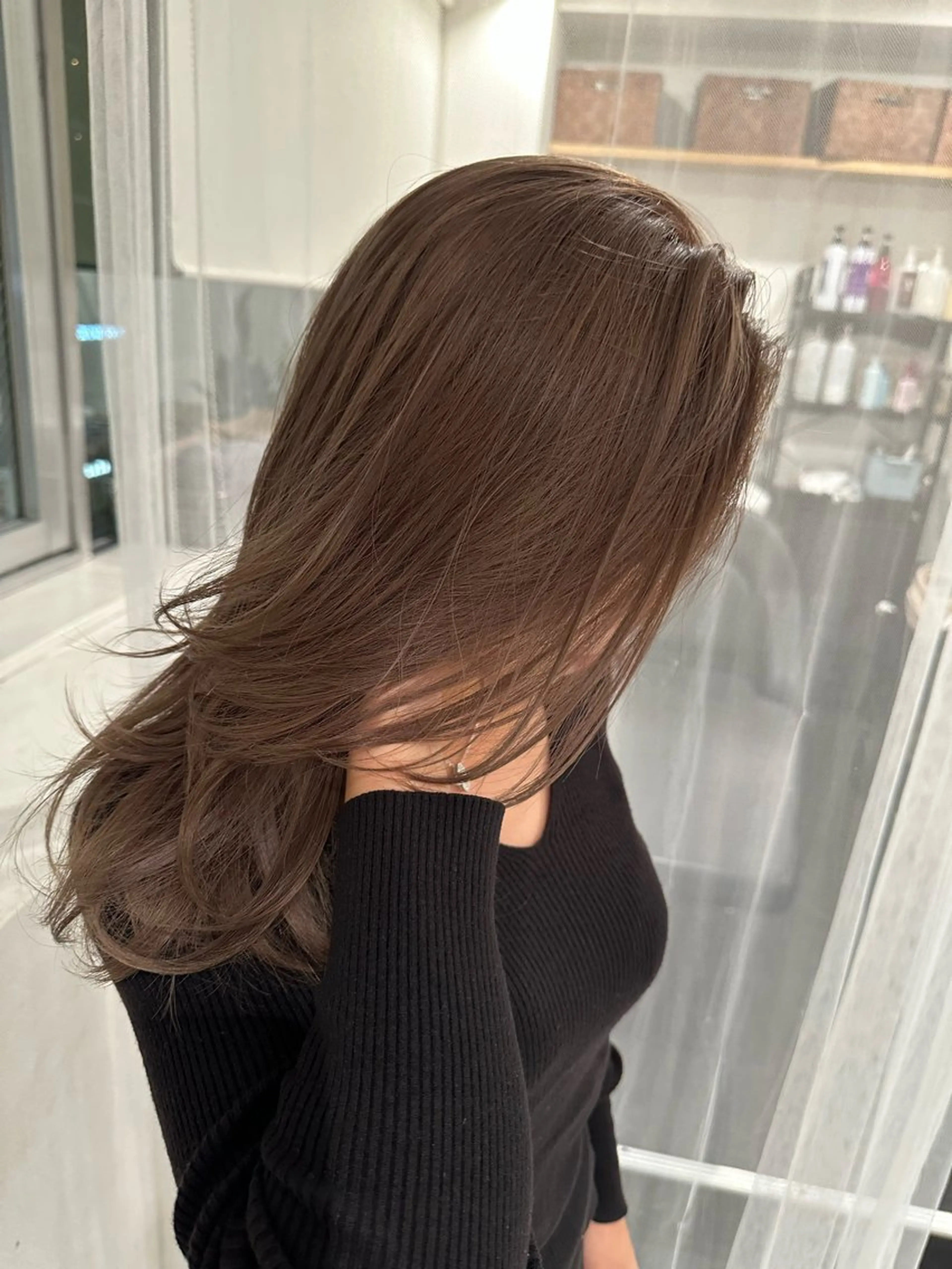 ミディアム カラー ショートボブ アディクシーカラー バレイヤージュ ブリーチ ケアブリーチ カット ヘアカラー JIL BLAN 京都のヘアスタイル